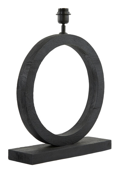 Light & Living Tafellamp 'Tinar' Mangohout, 55cm, kleur Mat Zwart (excl. kap)