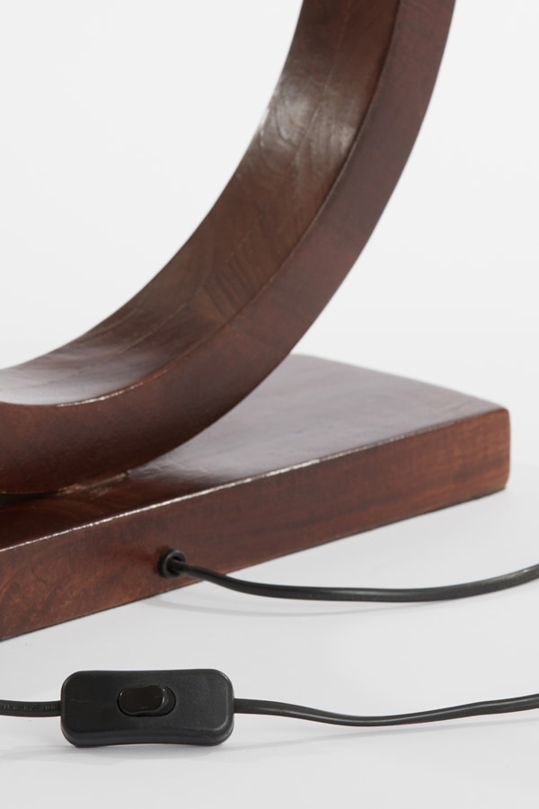 Light & Living Tafellamp 'Tinar' Mangohout, 55cm, kleur Mat Bruin (excl. kap)