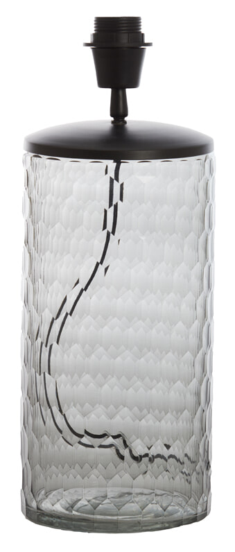 Light & Living Tafellamp Daiwey Glas, 42cm (excl. kap) - Grijs