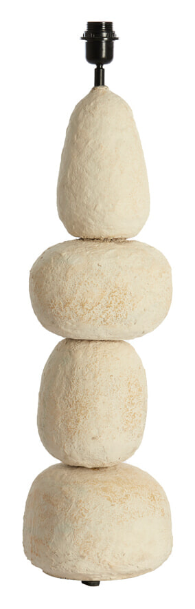 Light & Living Tafellamp 'Marree' Papier Maché, 72cm, kleur Crème (excl. kap)