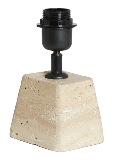 Light & Living Tafellamp 'Kardan' Travertin, 19cm, kleur Zand (excl. kap)