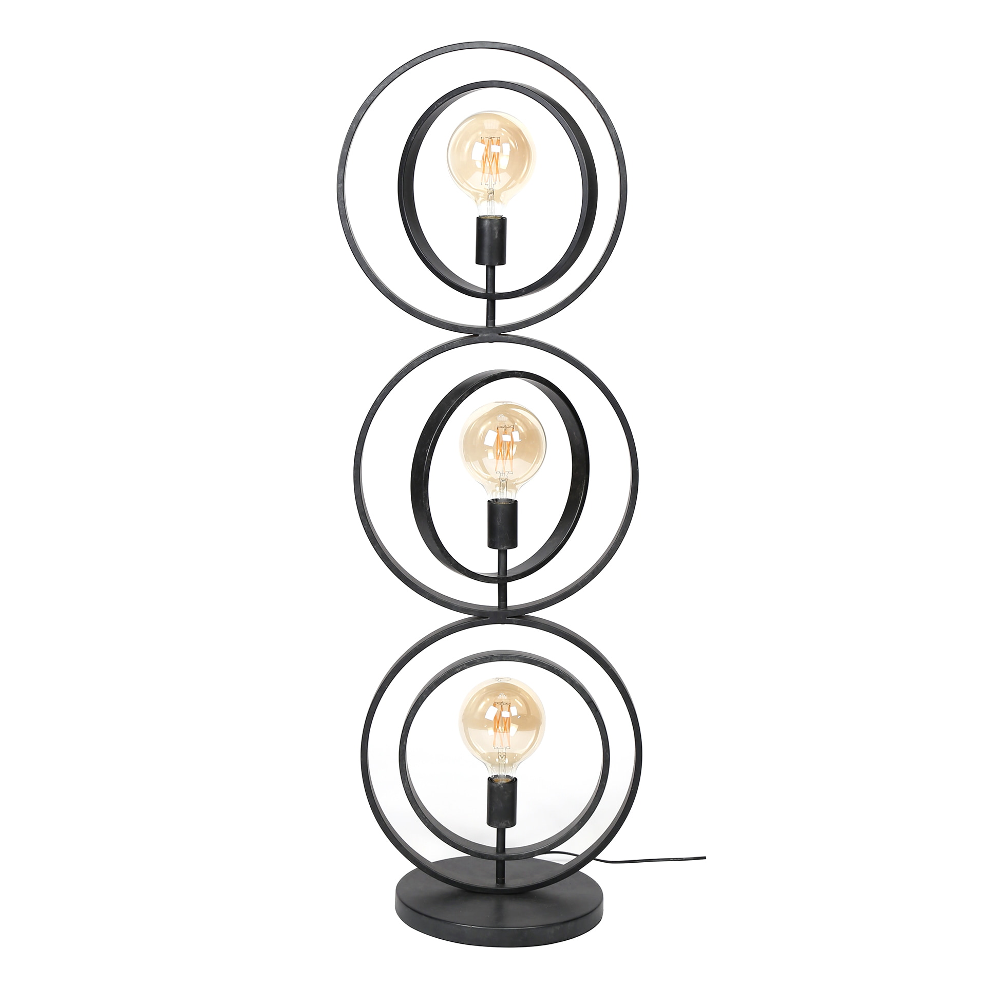 Vloerlamp 'Tricia' 3-lamps, 124cm, kleur Zwart