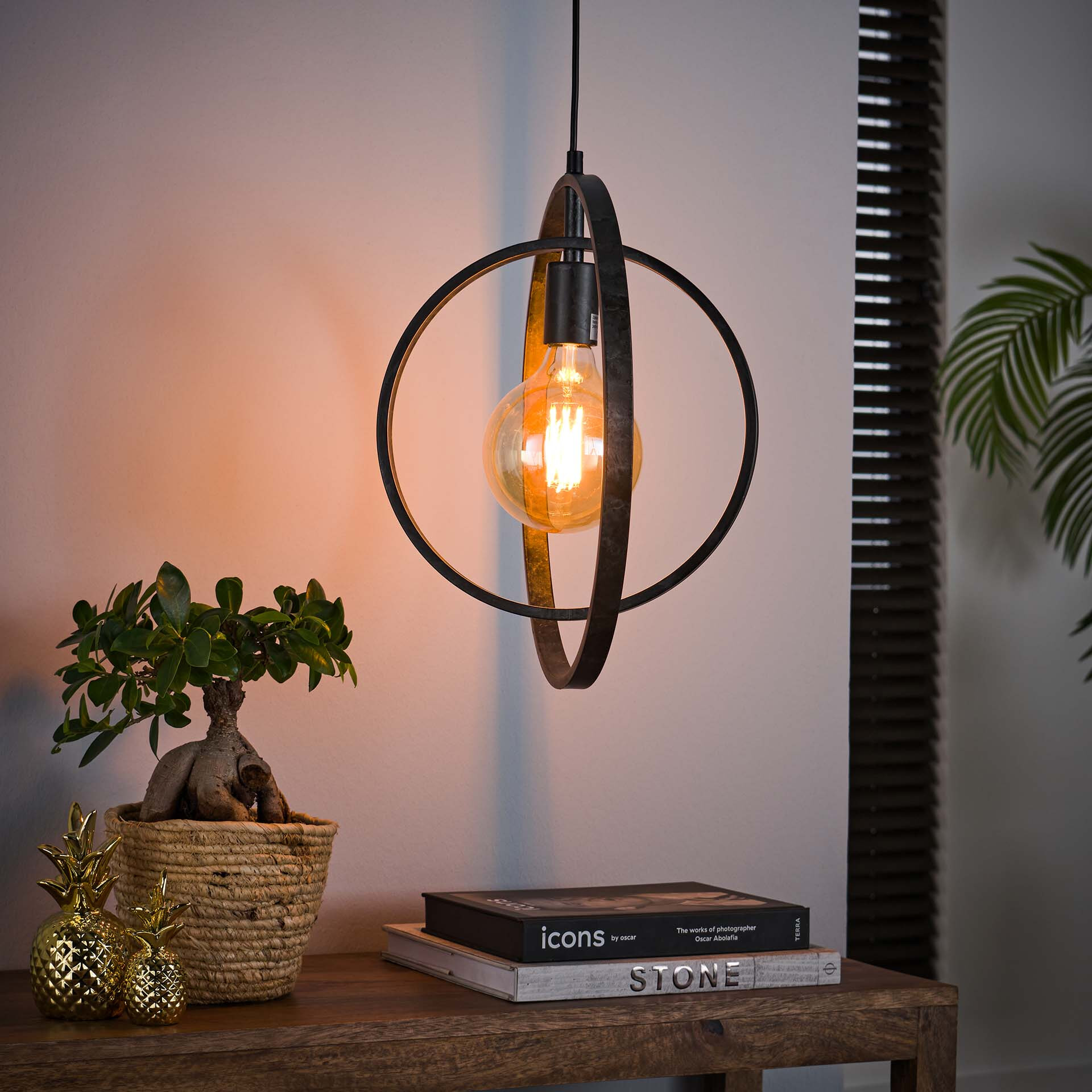 Hanglamp 'Tricia' 40 x 30cm, kleur Zwart