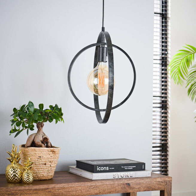 Hanglamp 'Tricia' 40 x 30cm, kleur Zwart