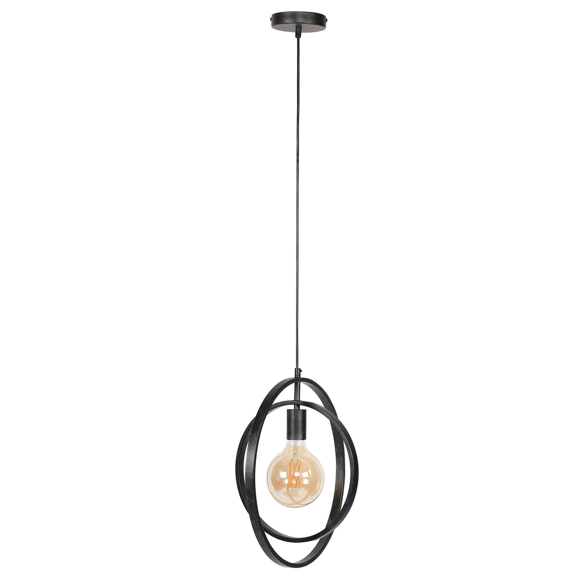 Hanglamp 'Tricia' 40 x 30cm, kleur Zwart
