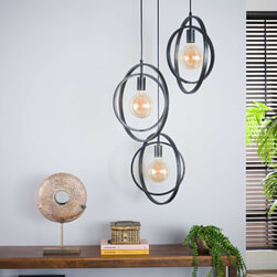 Hanglamp 'Tricia' 3-lamps, kleur Zwart 