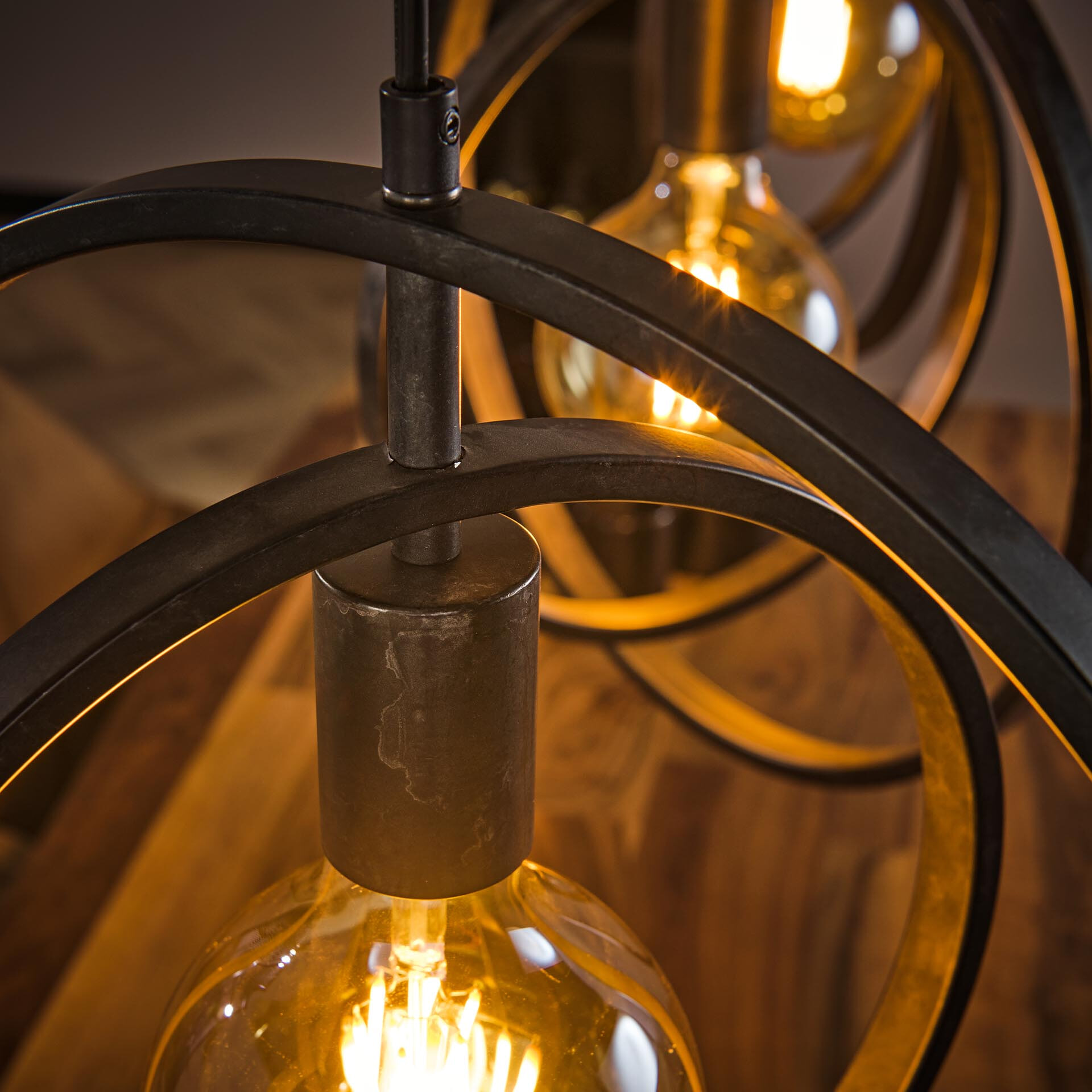 Hanglamp 'Tricia' 3-lamps, kleur Charcoal