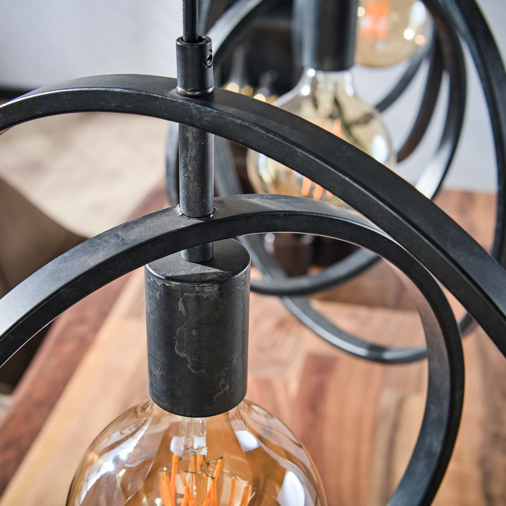 Hanglamp 'Tricia' 3-lamps, kleur Charcoal