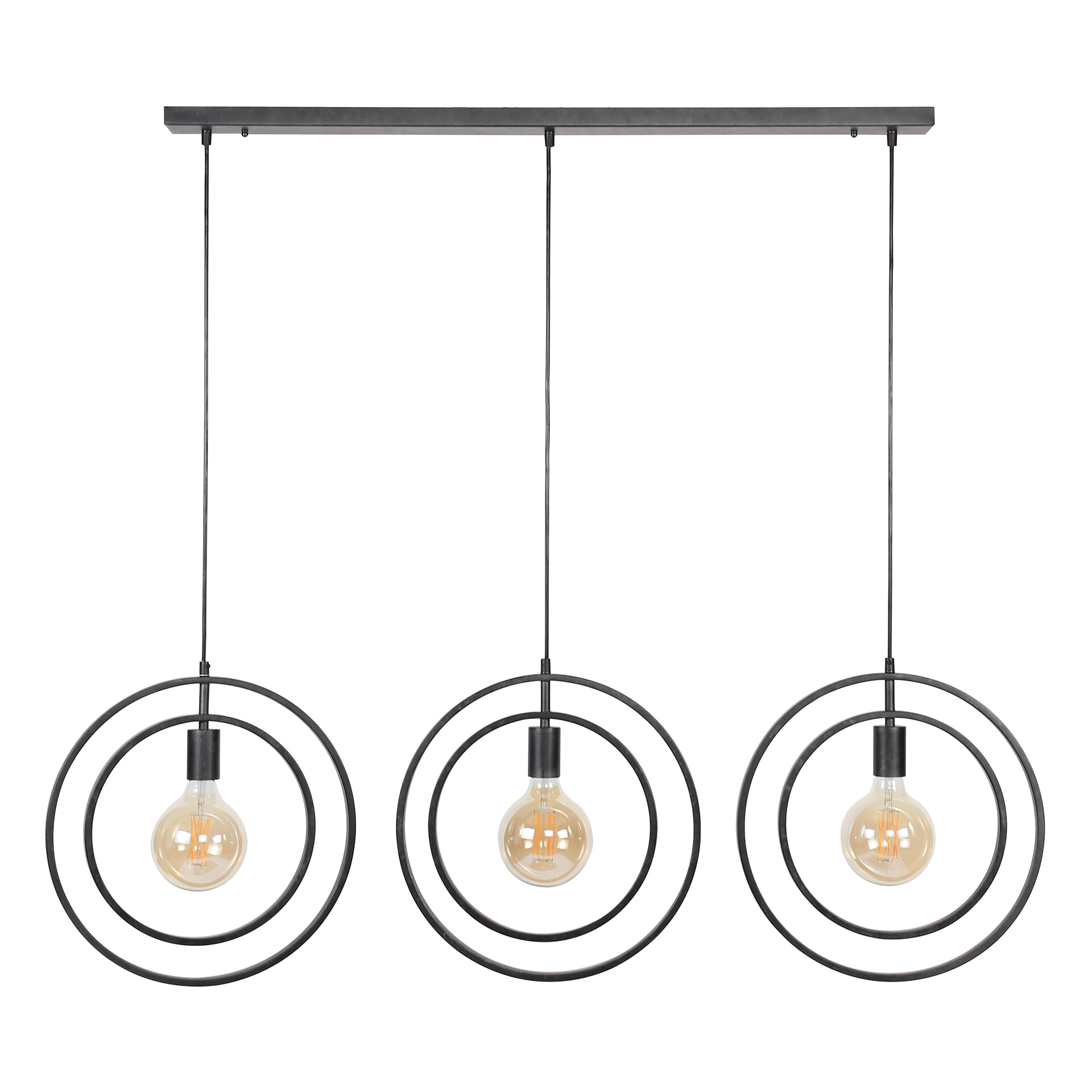 Hanglamp 'Tricia' 3-lamps, kleur Charcoal