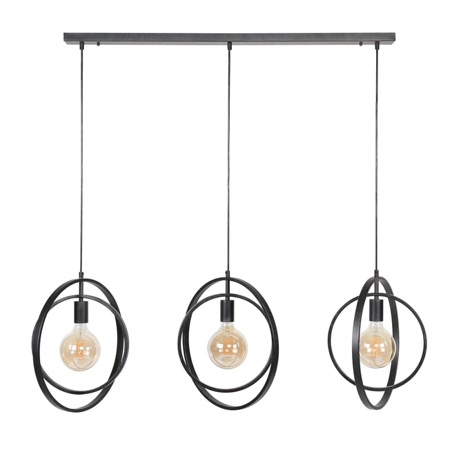 Hanglamp 'Tricia' 3-lamps, kleur Charcoal