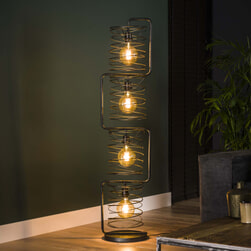 Vloerlamp 'Gwendolyn' 4-lamps, Ø25cm, kleur Charcoal