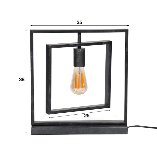 Tafellamp 'Iain', Metaal, 38 x 35cm, kleur Zwart