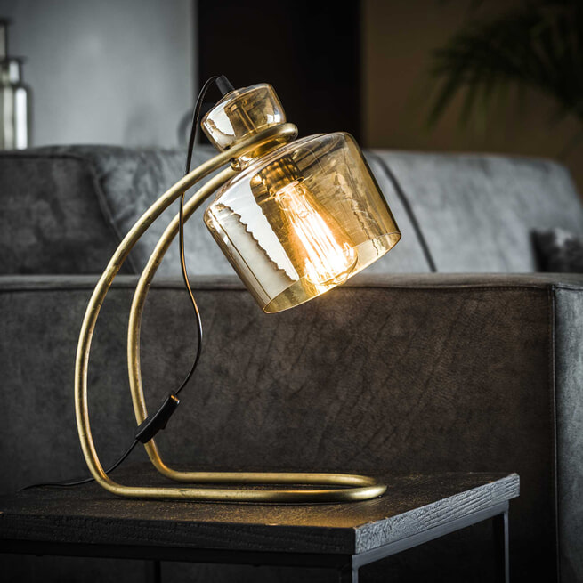 Tafellamp 'Laurens' met amber glas