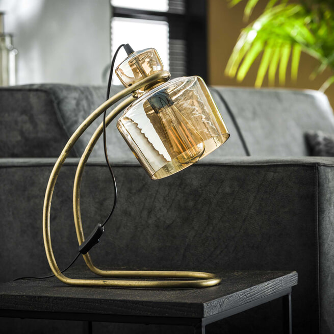 Tafellamp 'Laurens' met amber glas