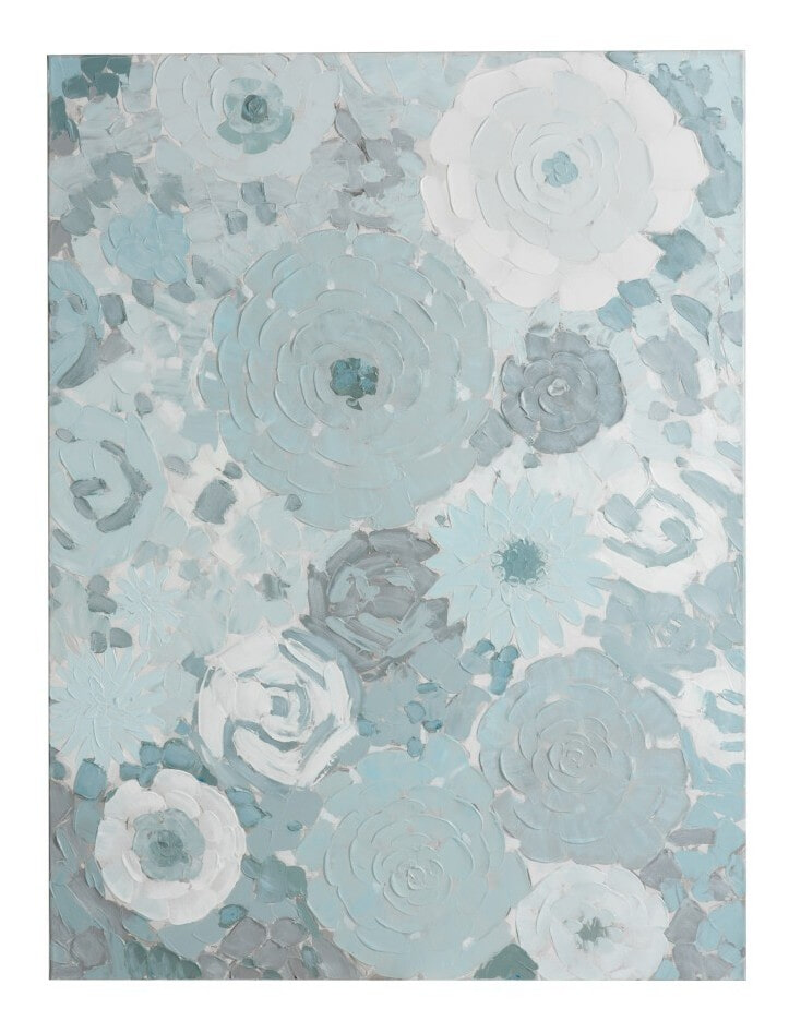 J-Line Schilderij 'Rogerius' Bloemen, kleur Mintblauw J-Line Schilderij 'Rogerius' Bloemen, kleur Mintblauw