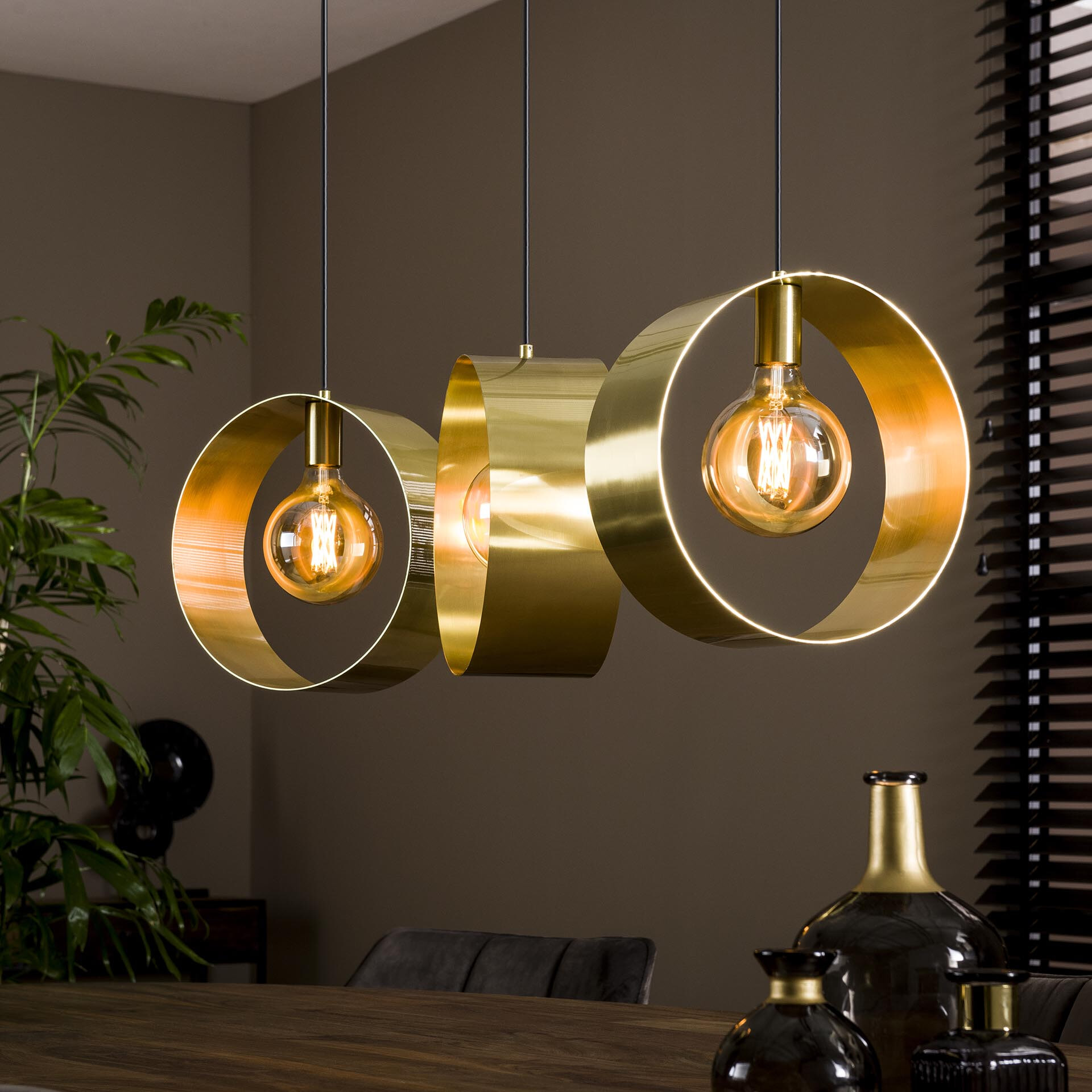 Hanglamp Toledo Goud, 3-lamps