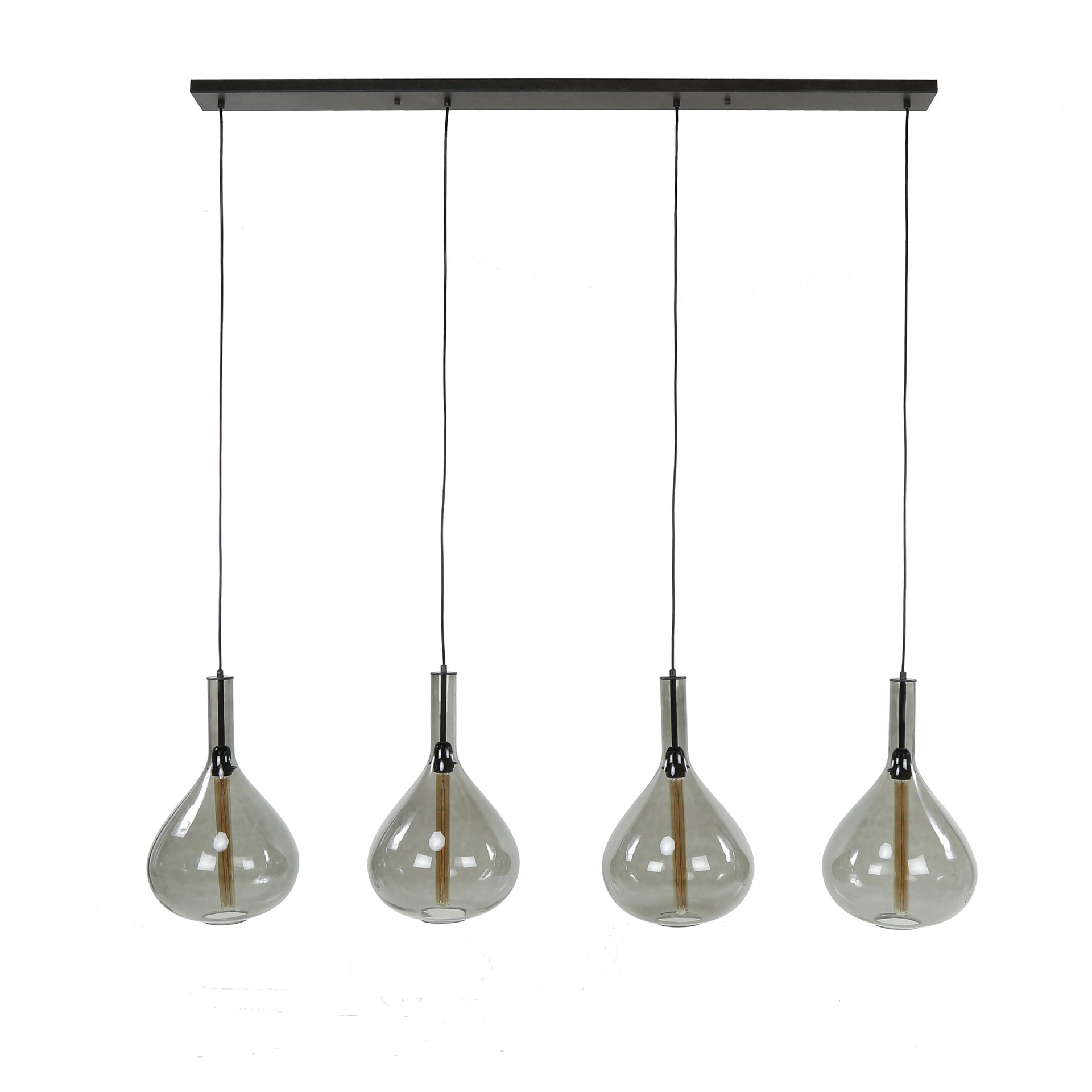 LifestyleFurn Hanglamp 'Suki' Smoke glas, 4-lamps
