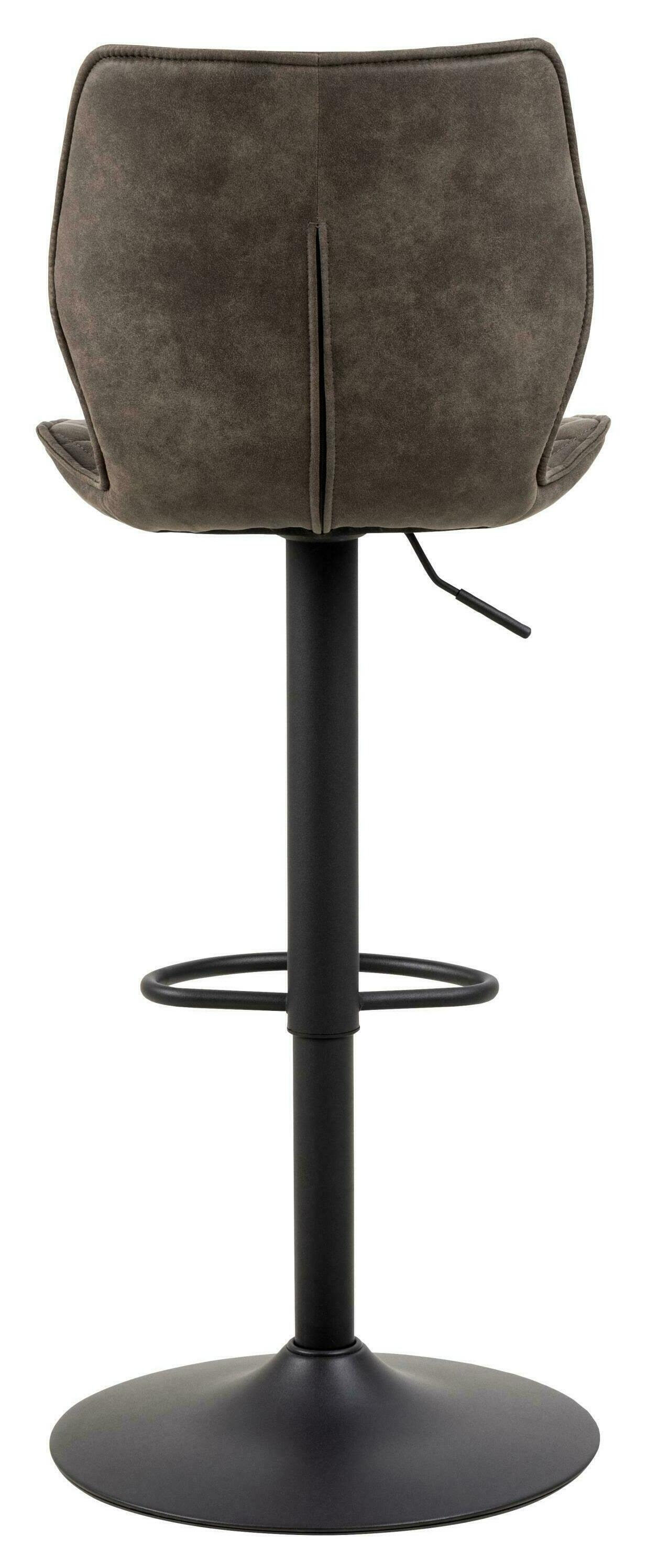 Bendt Barkruk 'Algot' PU, kleur Antraciet (zithoogte 60-80cm)