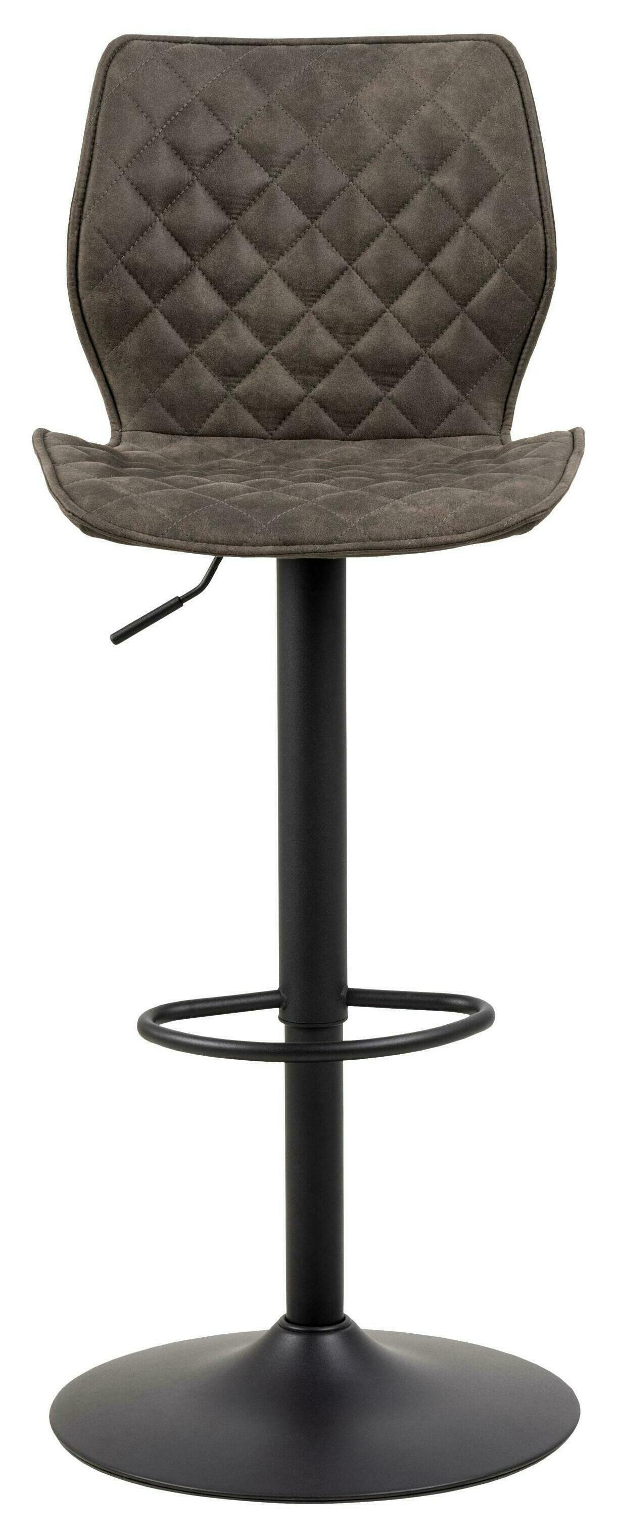 Bendt Barkruk 'Algot' PU, kleur Antraciet (zithoogte 60-80cm)