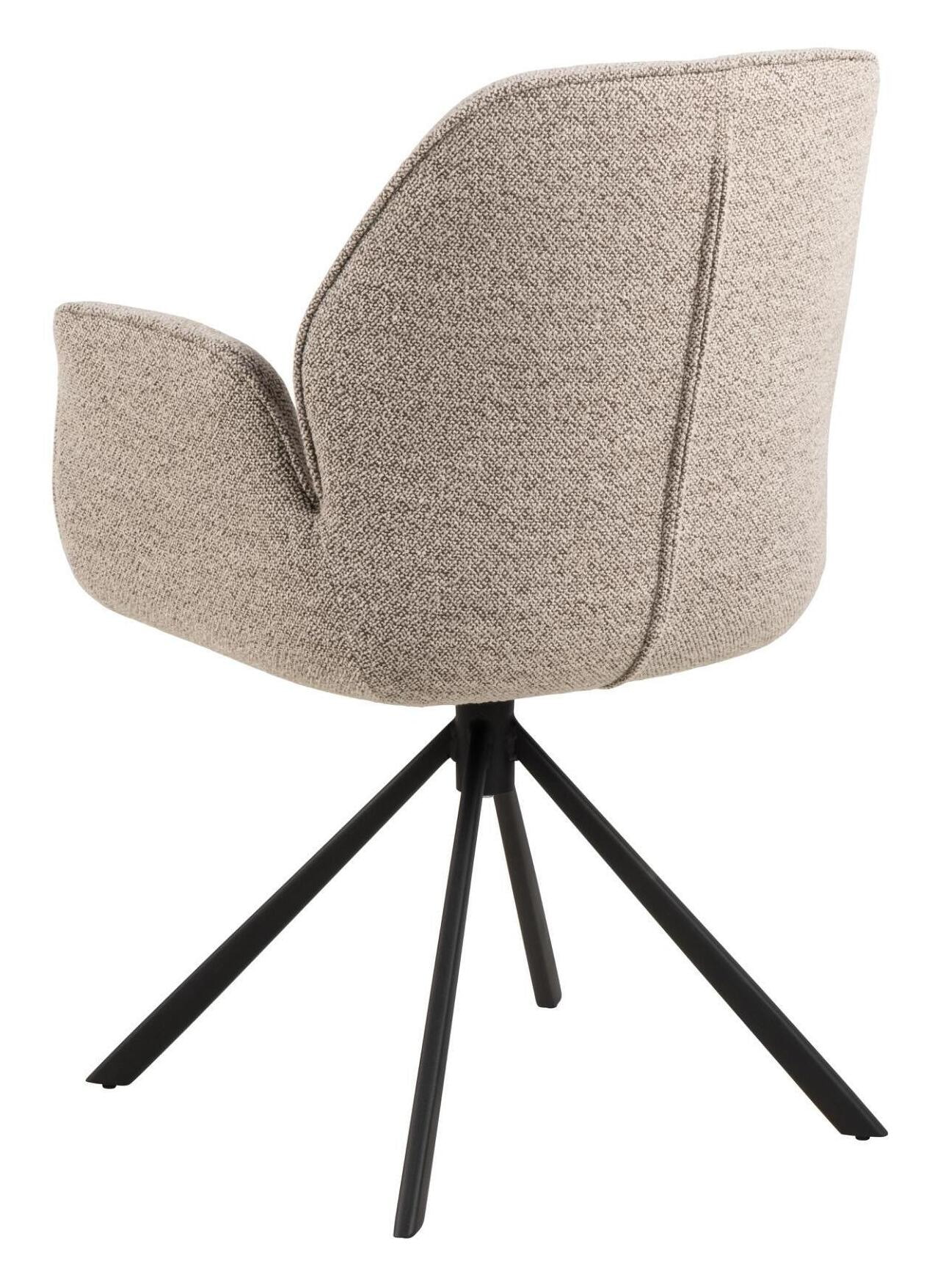 Bendt Draaibare Eetkamerstoel 'Chandler' Bouclé met armleuning, kleur Beige