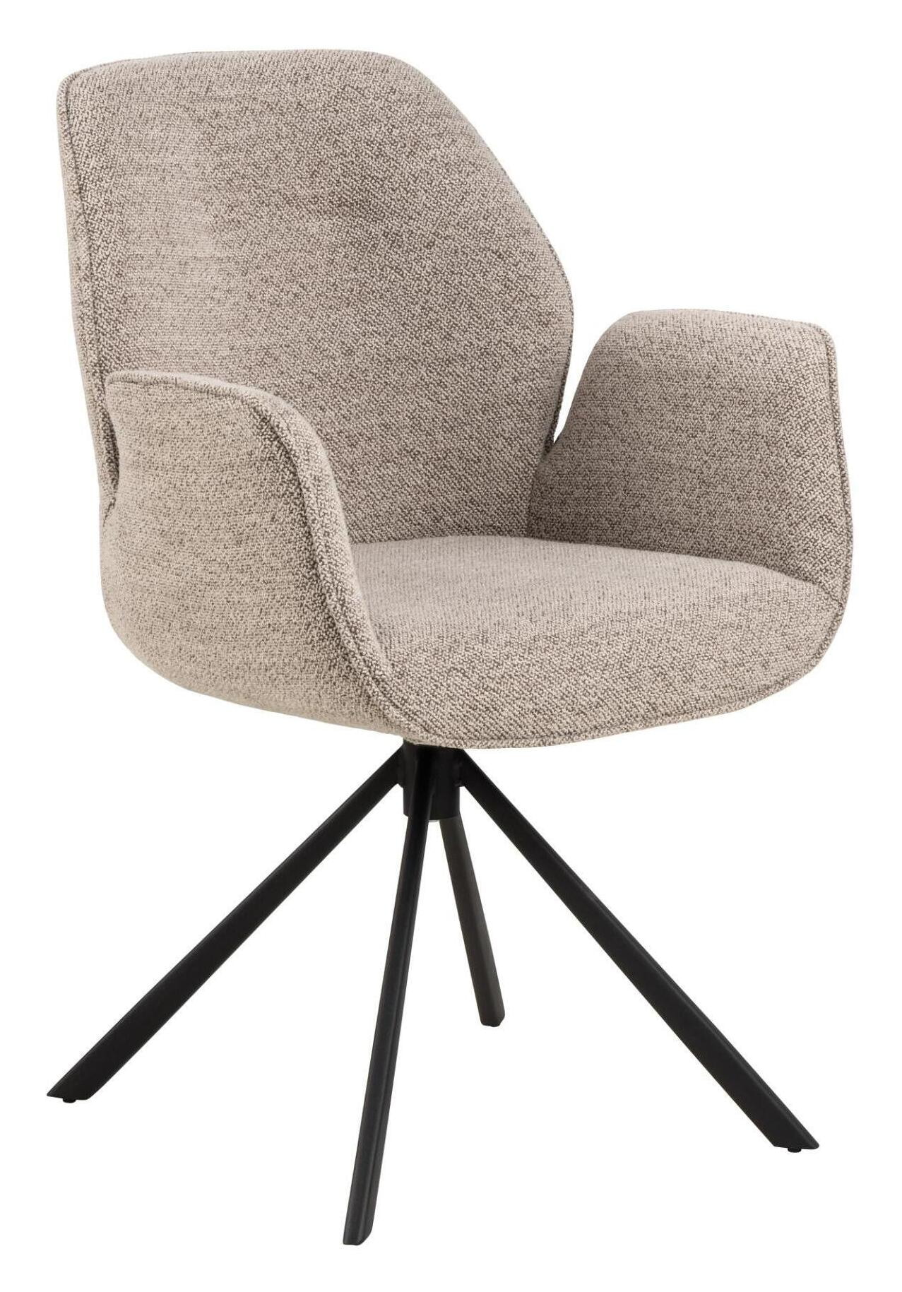 Bendt Draaibare Eetkamerstoel 'Chandler' Bouclé met armleuning, kleur Beige