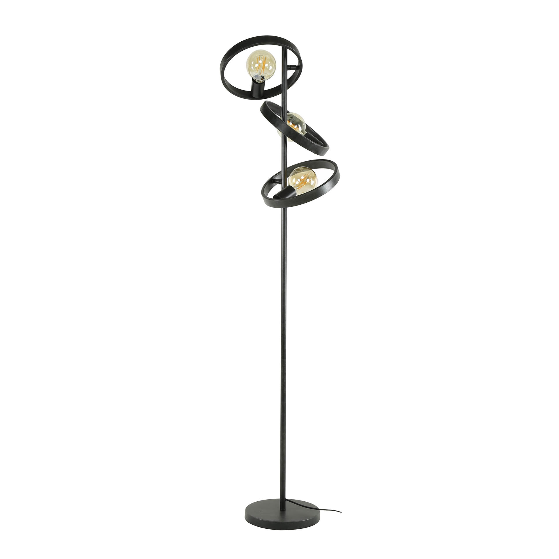 LifestyleFurn Vloerlamp 'Homer' 3-lamps, kleur Charchoal