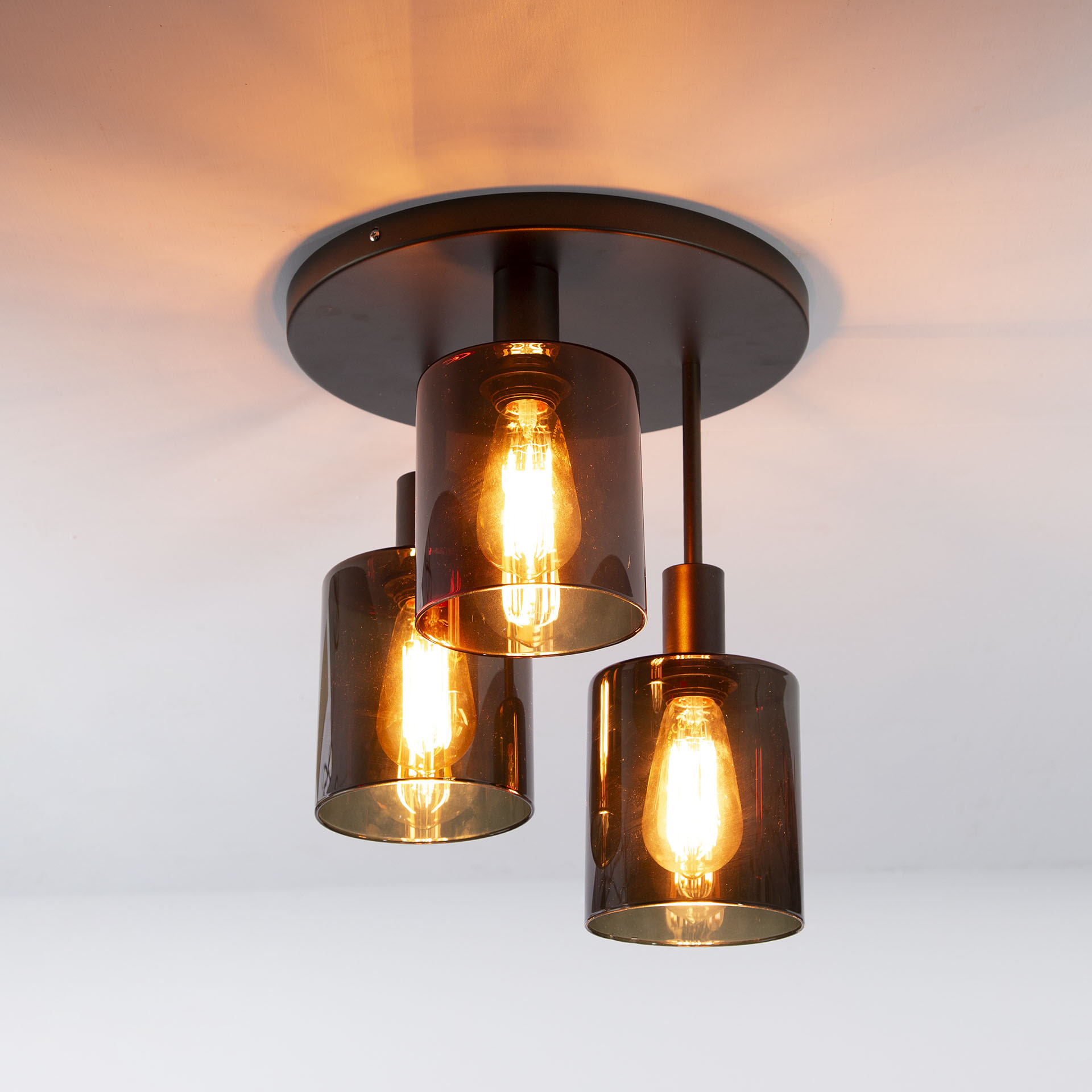 LifestyleFurn Plafondlamp Reema 3-lamps - Sienna Bruin