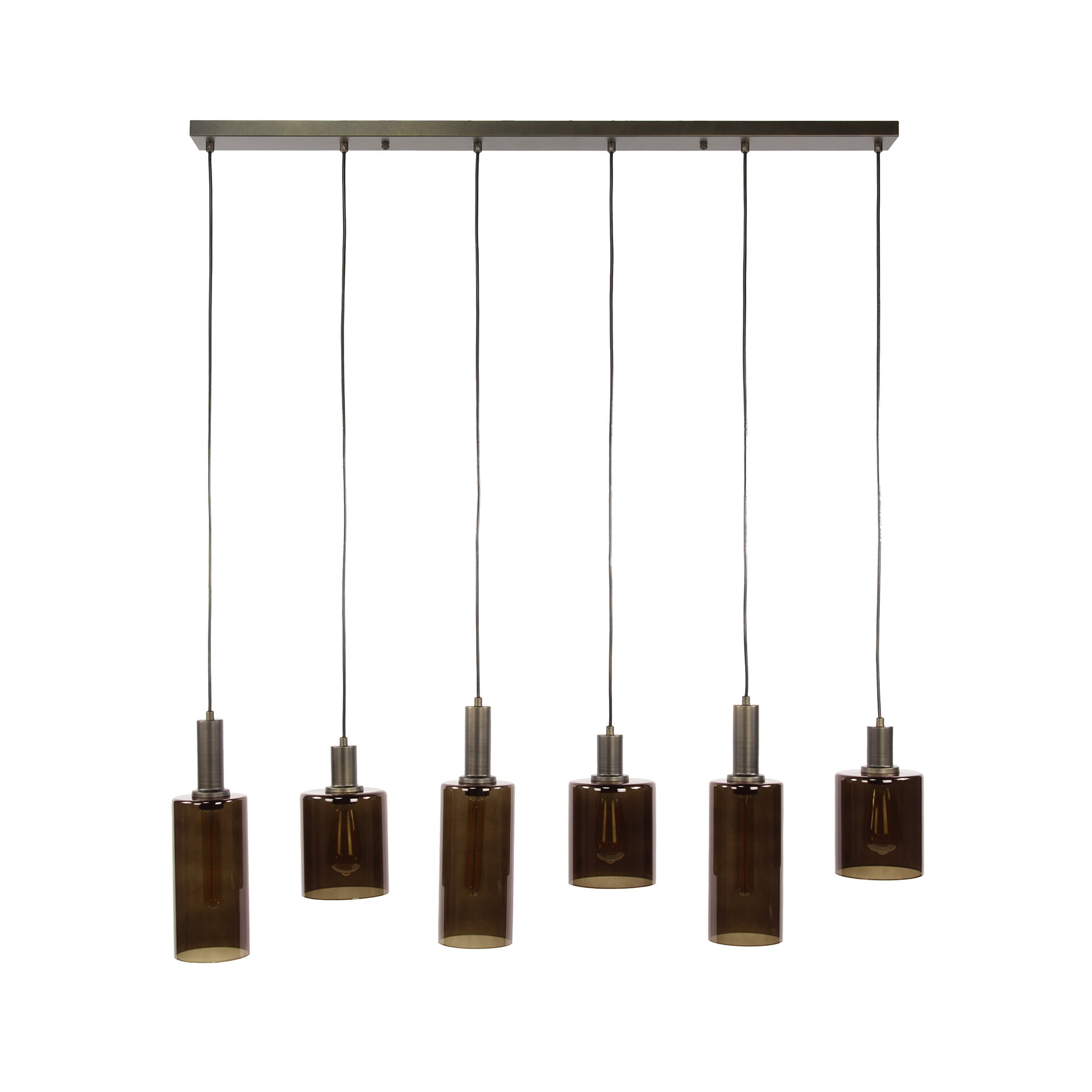 LifestyleFurn Hanglamp 'Deatra' 6-lamps, kleur Sienna brown