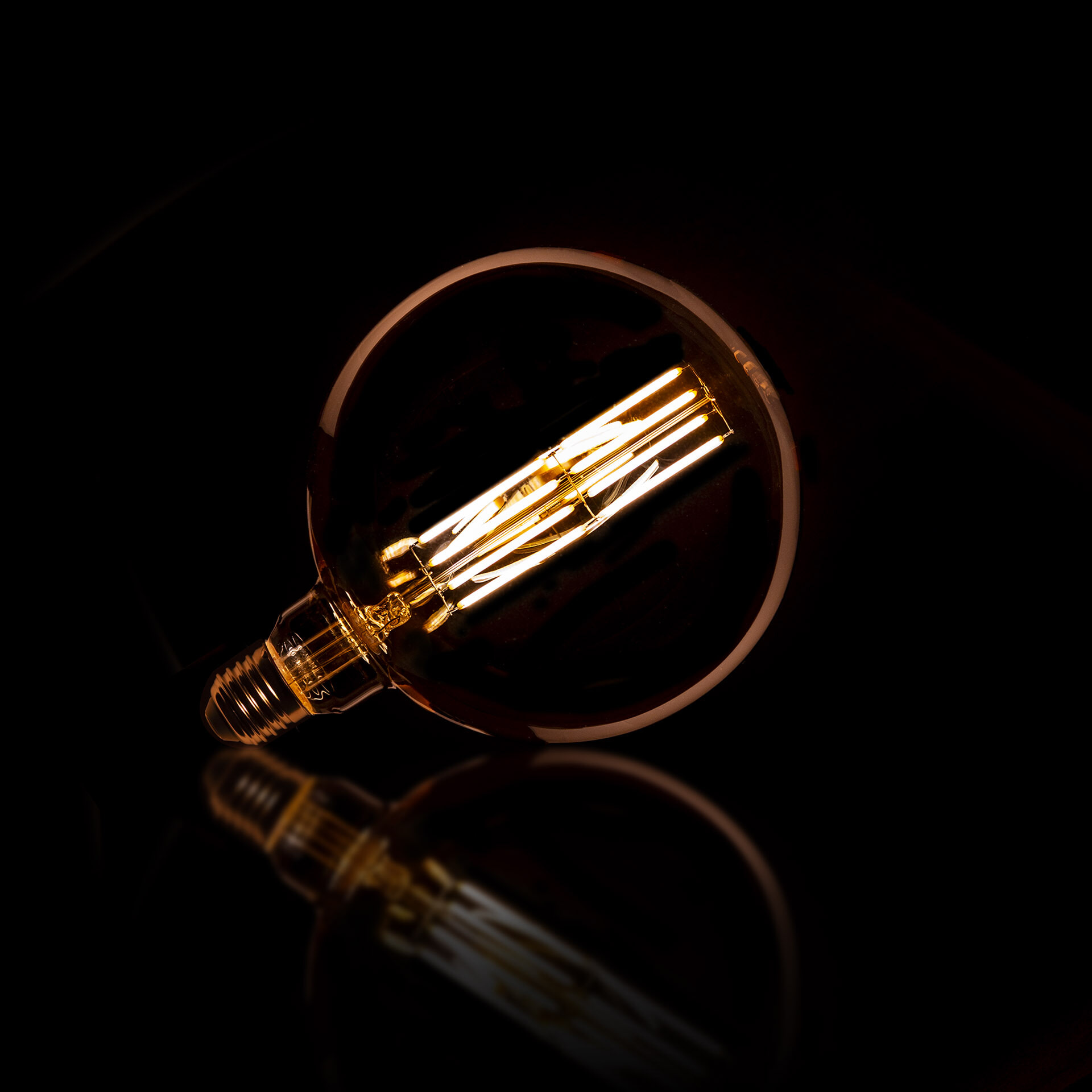 LifestyleFurn Kooldraadlamp LED Bol Ø15cm, Amberkleurig, Dimbaar