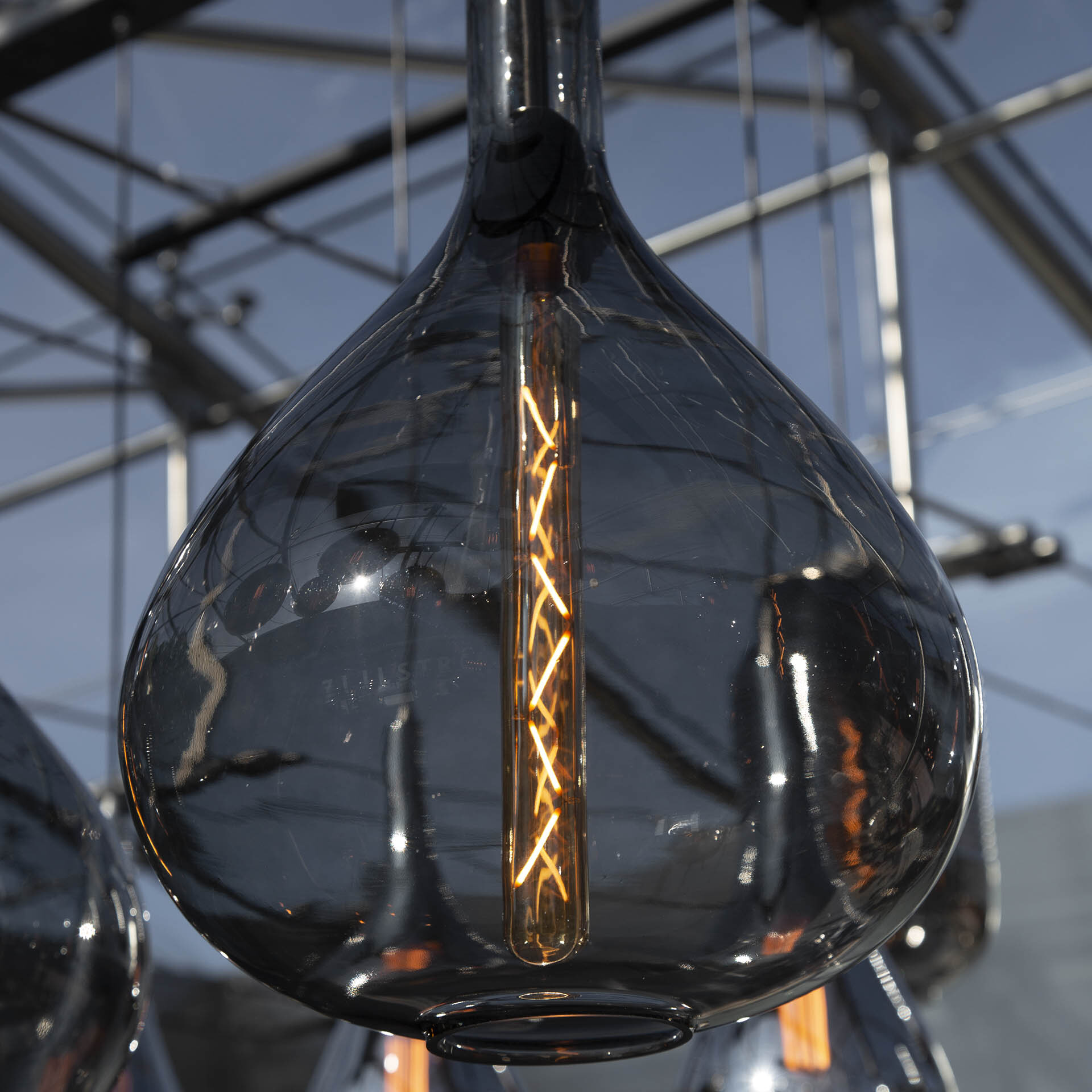 Kooldraadlamp Buis 30cm E27 LED 4W goldline , dimbaar - Amberkleurig glas