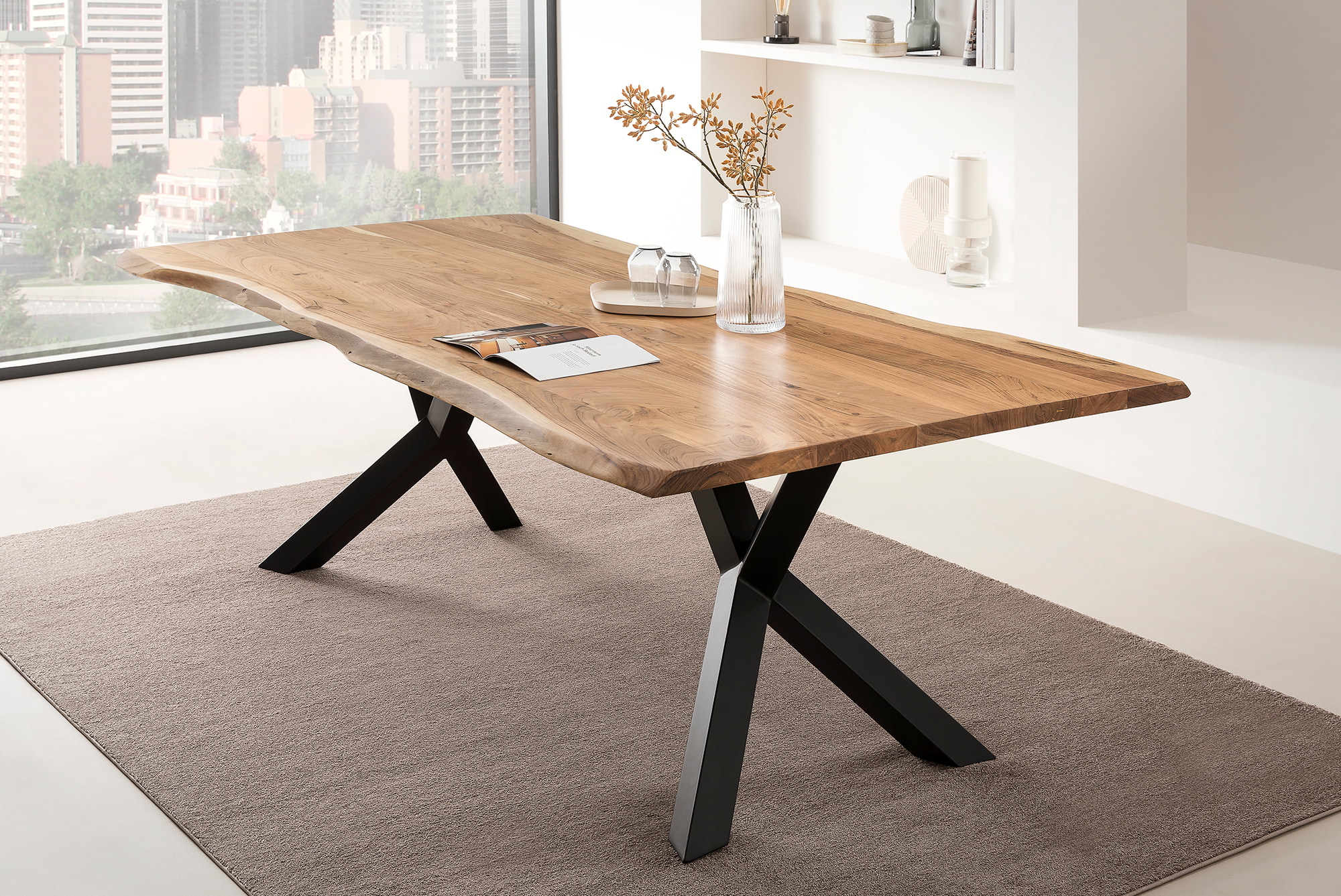 Artistiq Boomstam Eettafel 'Ronell' Acaciahout, 200 x 100cm