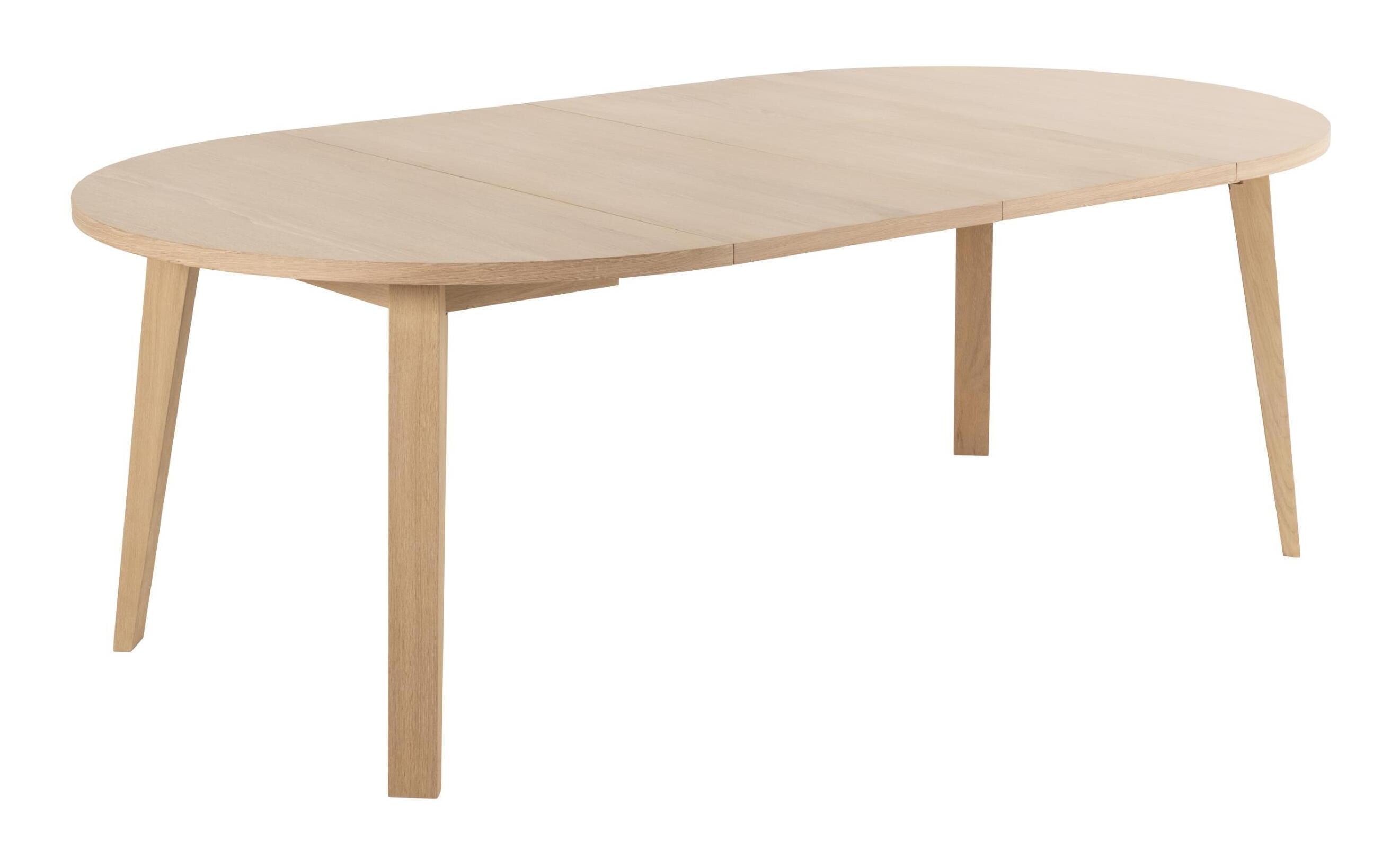 Bendt Uitschuifbare Ronde Eettafel 'Mads' Eiken whitewash, 120-220 x 120cm