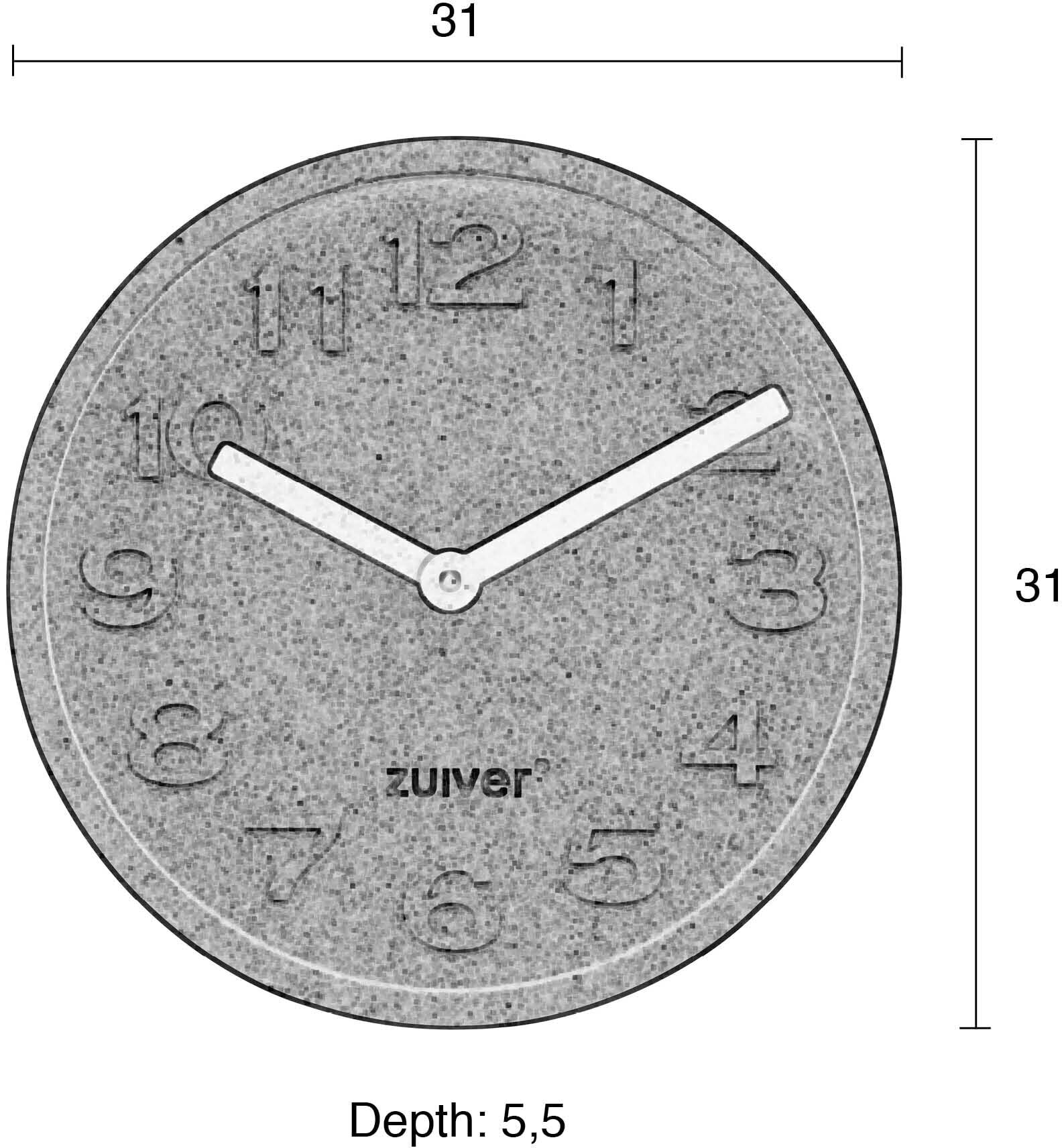 Zuiver Wandklok 'Cork' Kurk, 31cm
