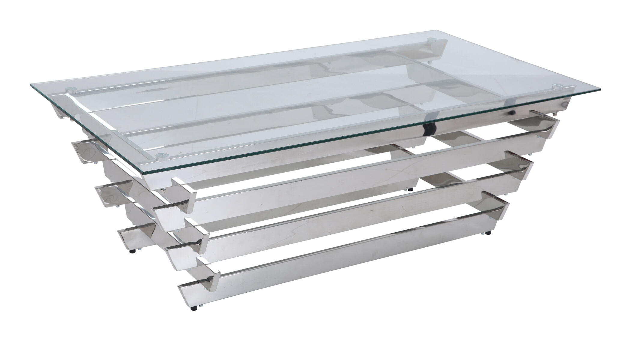 Artistiq Salontafel 'Sheneka' Glas, 130 x 70cm, kleur Zilver