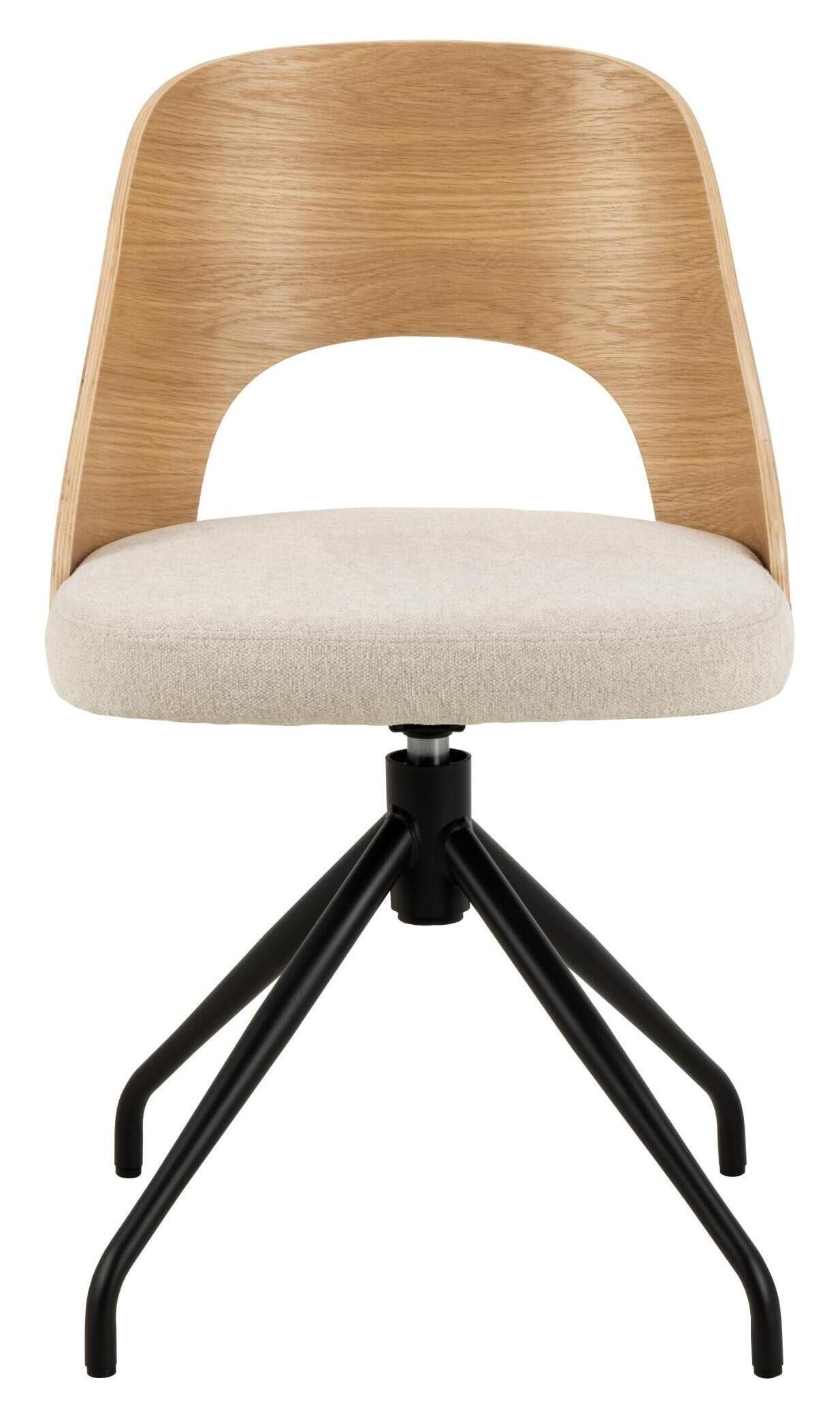Bendt Draaibare Eetkamerstoel 'Vila' Eiken, kleur Beige