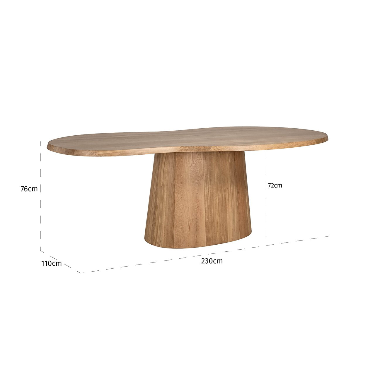 Richmond Organische Eettafel 'Riva' Eikenhout, 230 x 110cm