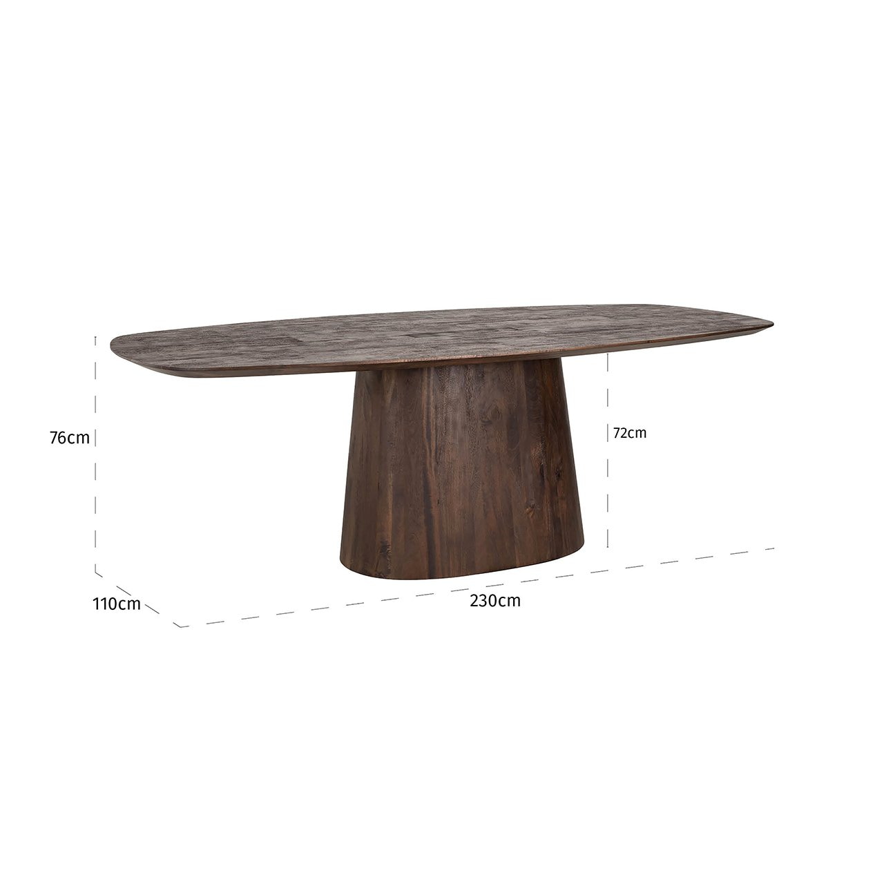 Richmond Deens Ovale Eettafel 'Alix' Mangohout, 230 x 120cm
