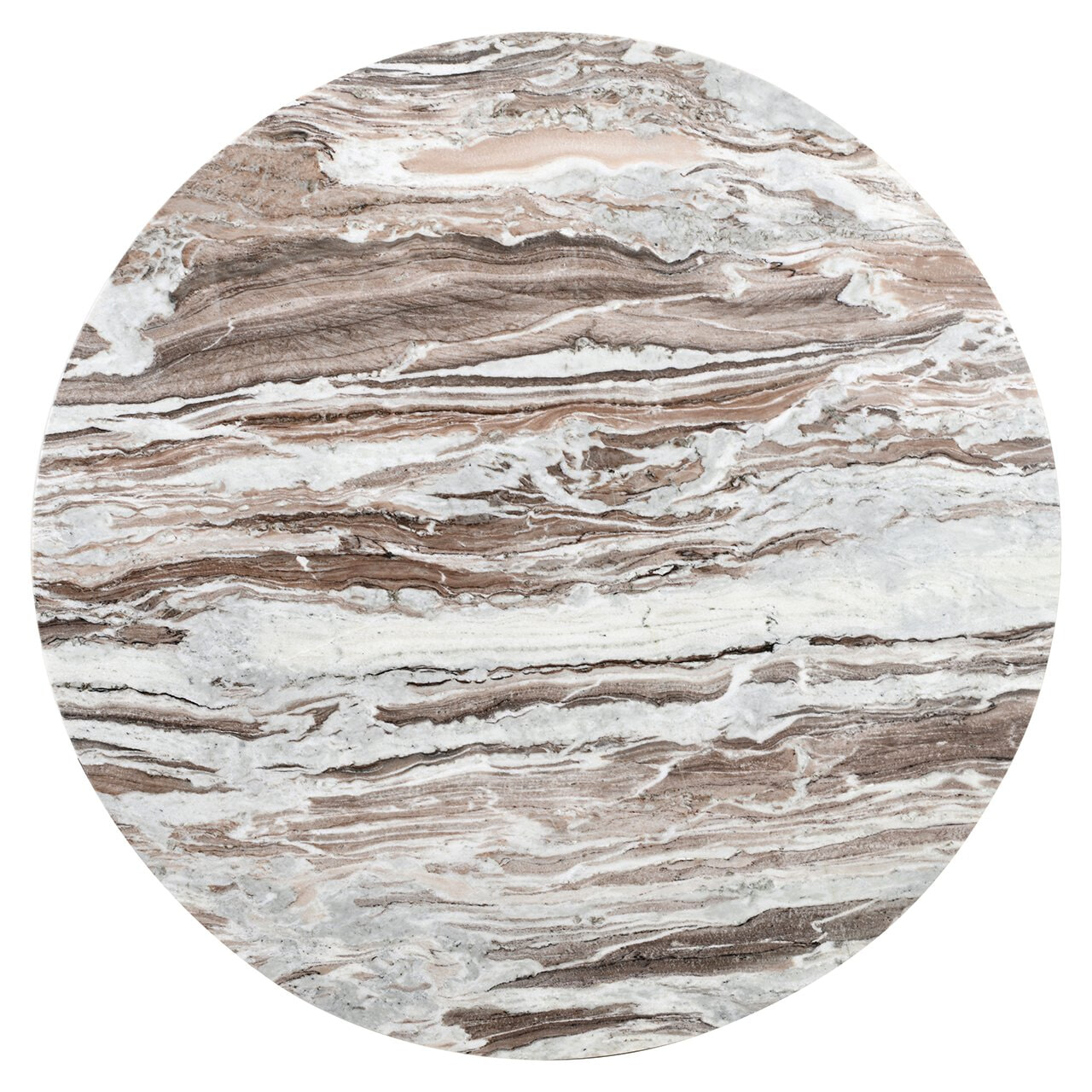 Richmond Ronde Eettafel 'Oberoy' Marmer en mangohout, 130cm