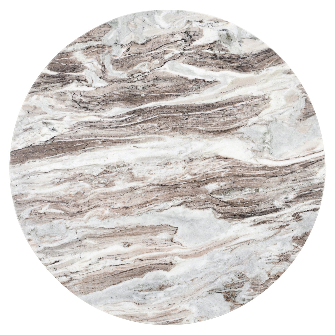 Richmond Ronde Salontafel 'Oberoy' Marmer en mangohout, 80cm