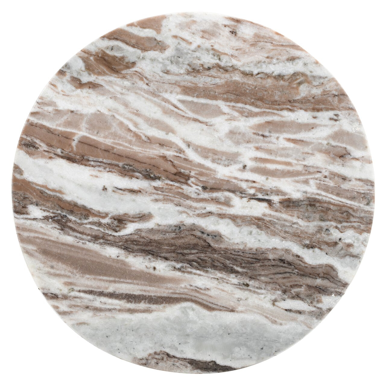 Richmond Ronde Bijzettafel 'Oberoy' Marmer en mangohout, 45cm