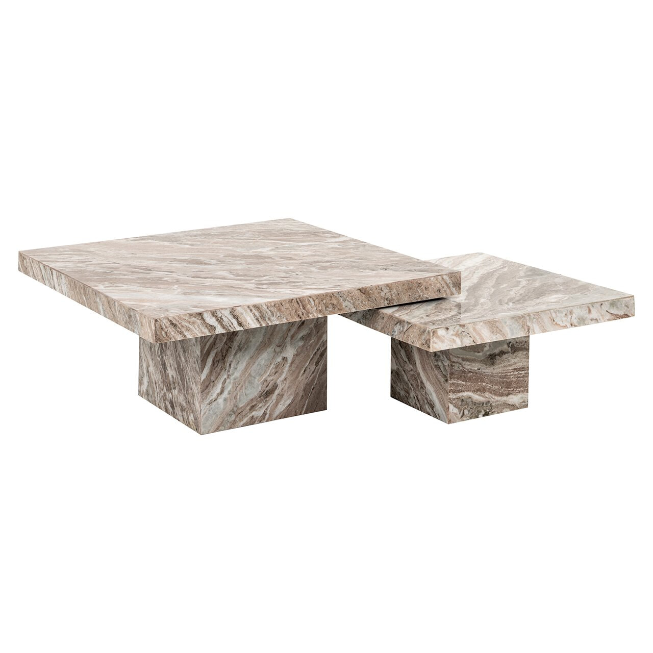 Richmond Interiors Richmond Salontafel Rashford Marmer, Set van 2 stuks - Stone