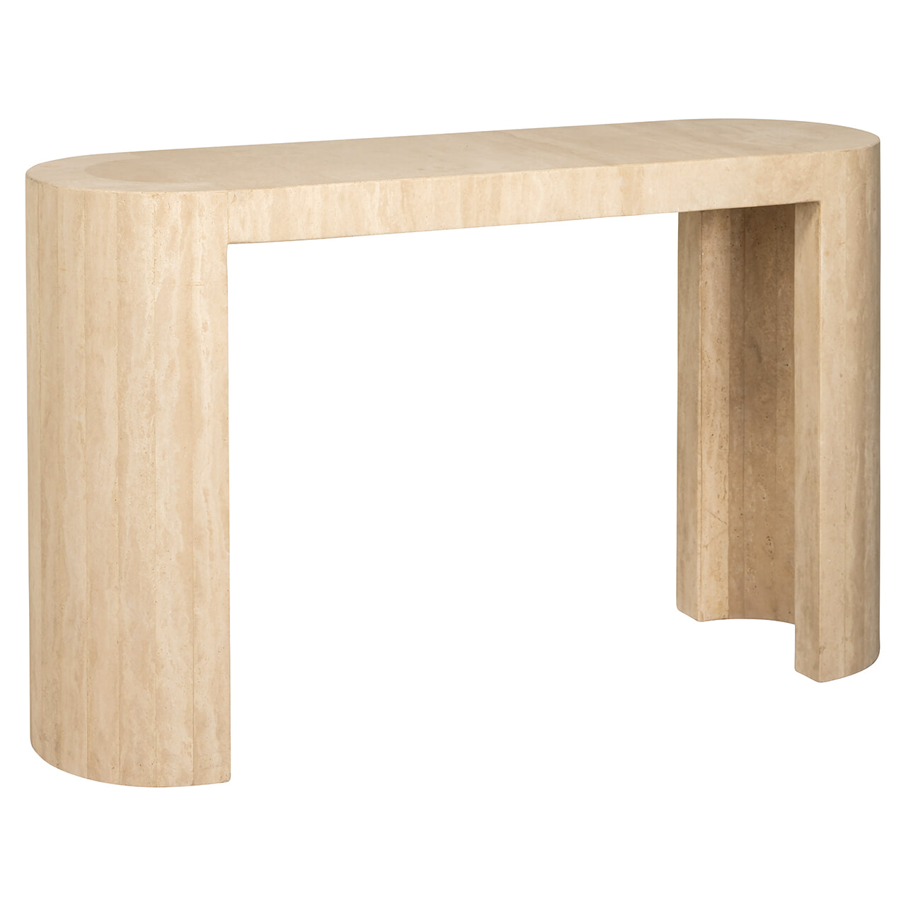 Richmond Interiors Richmond Ovale Sidetable Biltmore Travertin, 140cm - Beige