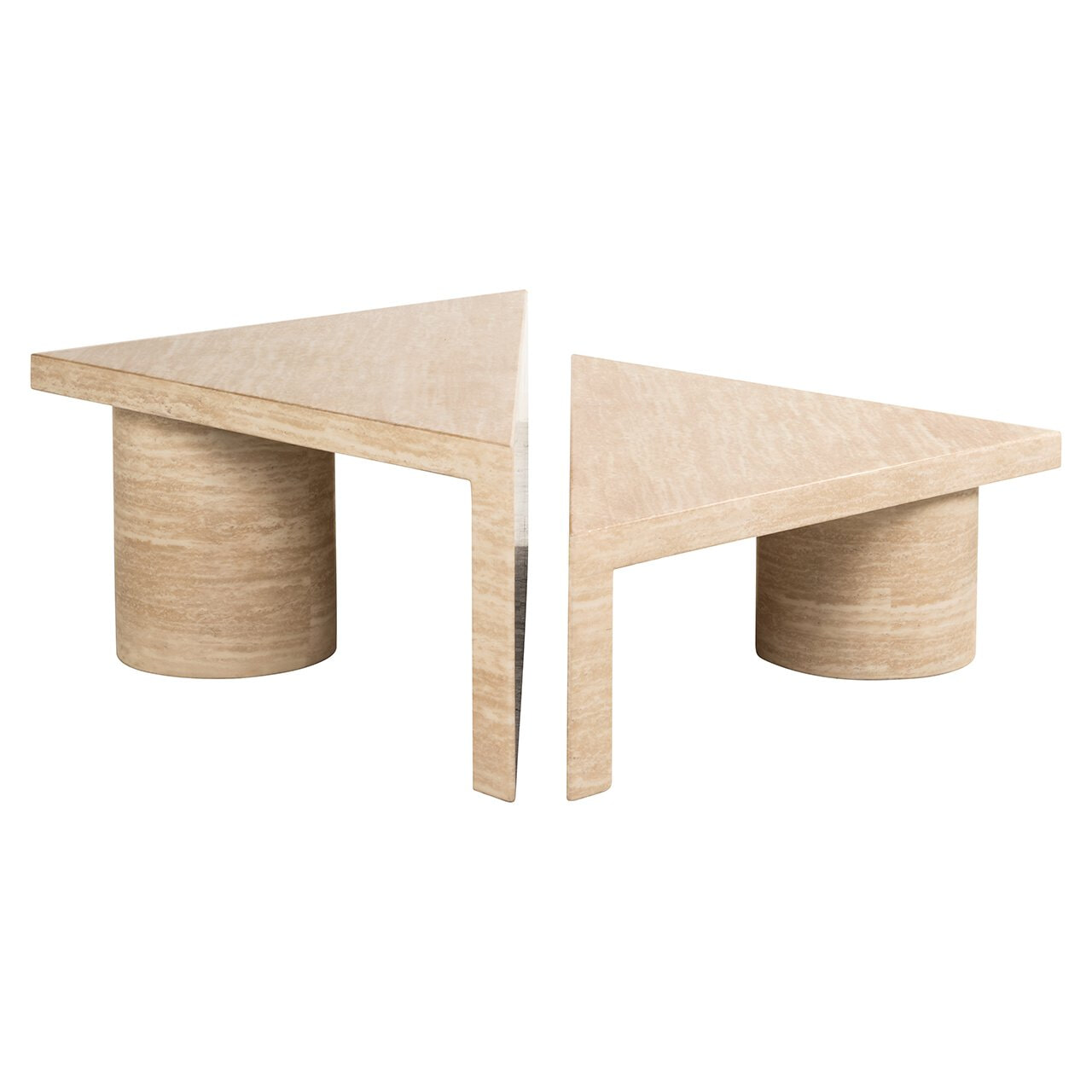 Richmond Salontafel 'Fictus' Set van 2 stuks, Travertin look
