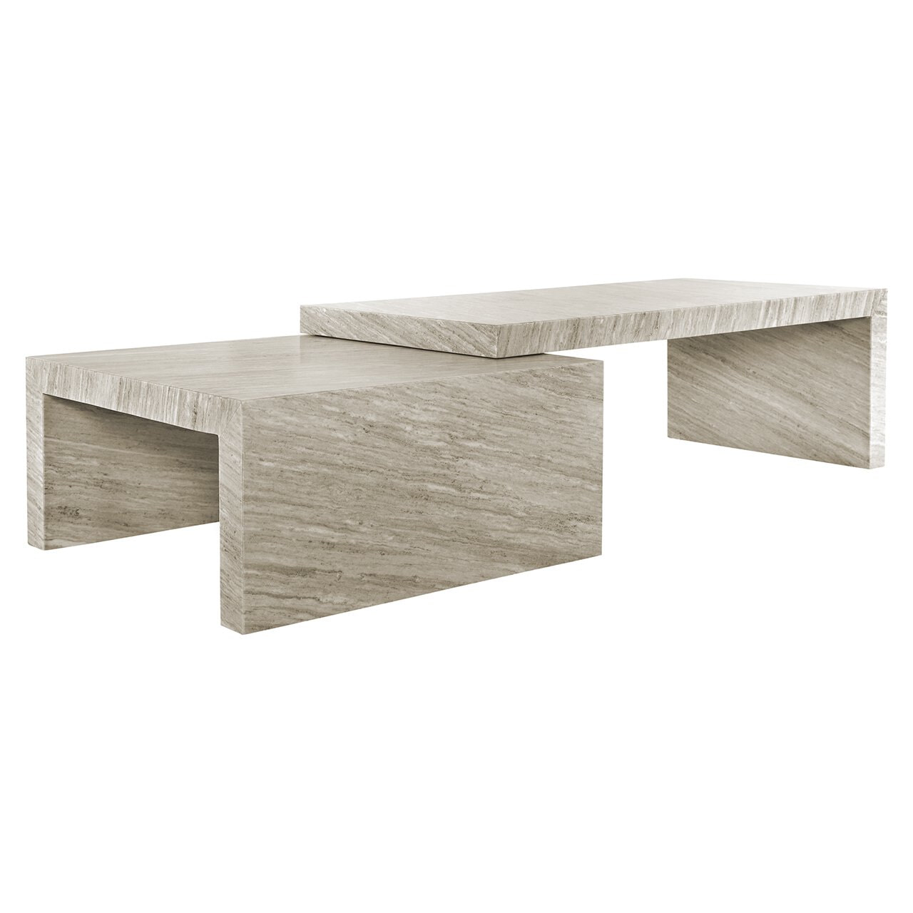 Richmond Interiors Richmond Salontafel Novaz Marmer, Set van 2 stuks - Wit