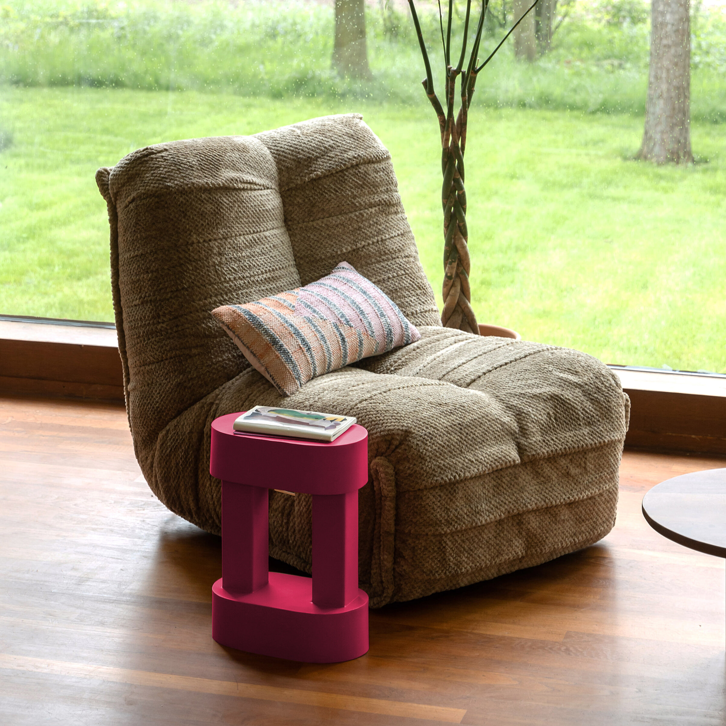 Dutchbone Verstelbare Fauteuil 'Hamilton' Chenille, kleur Bruin
