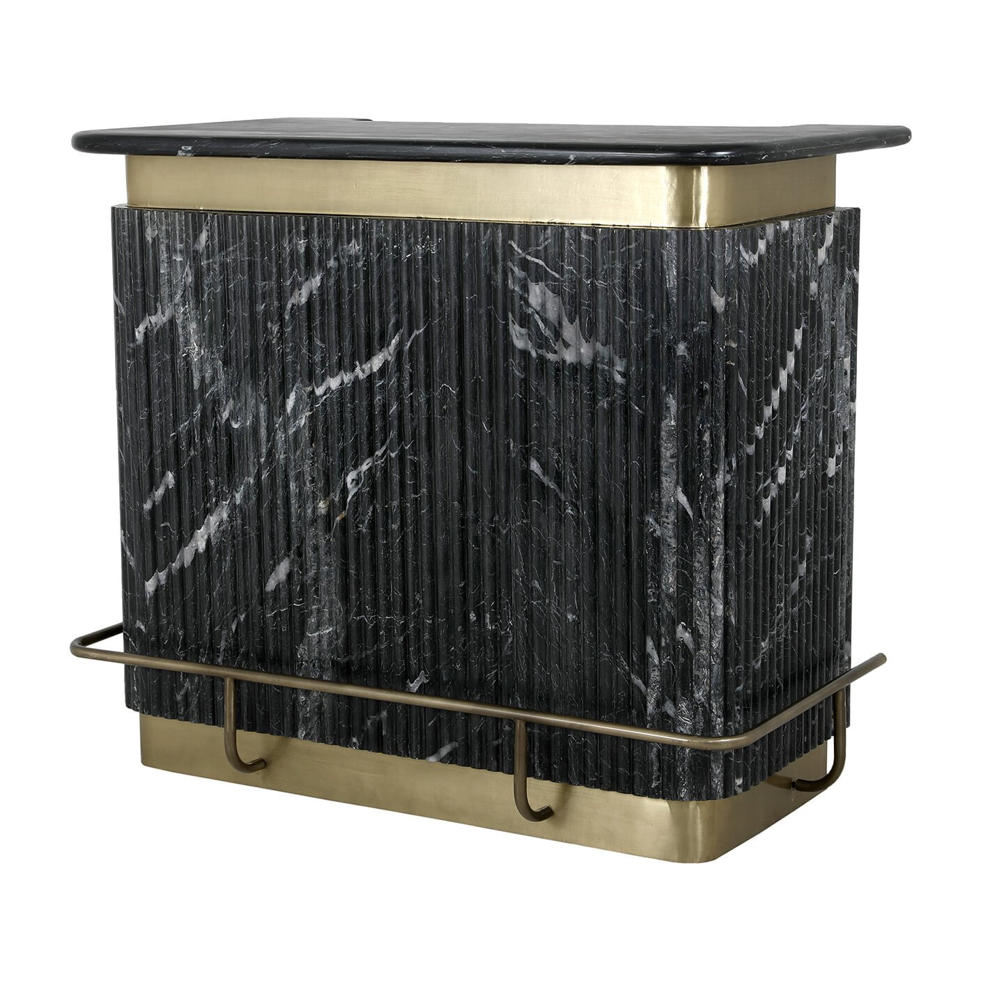 Richmond Bartafel Bombay Marmer en brass, 120 x 67cm - Zwart - Ovaal