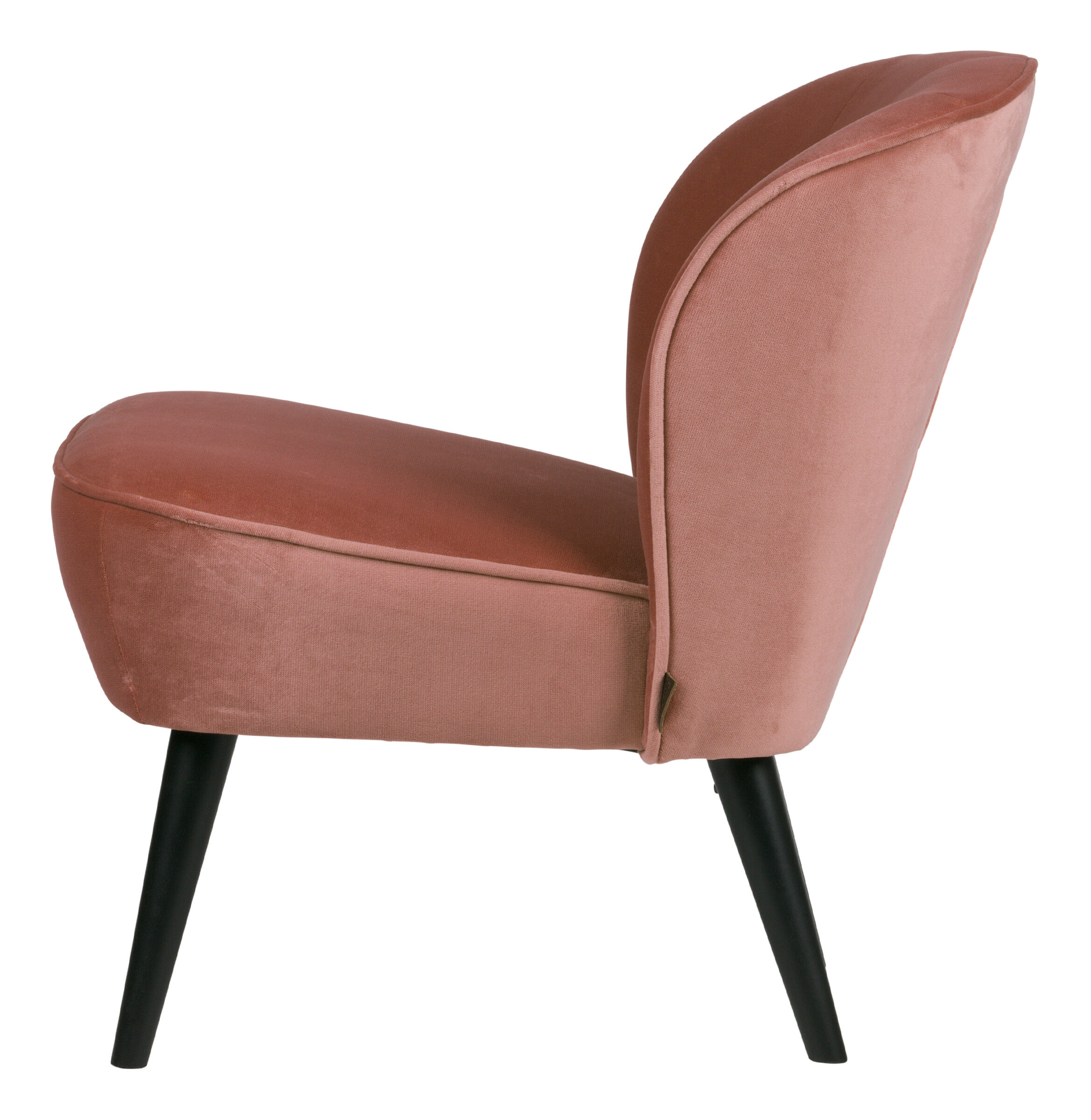 WOOOD Fauteuil 'Sara' Velvet, kleur Oudroze