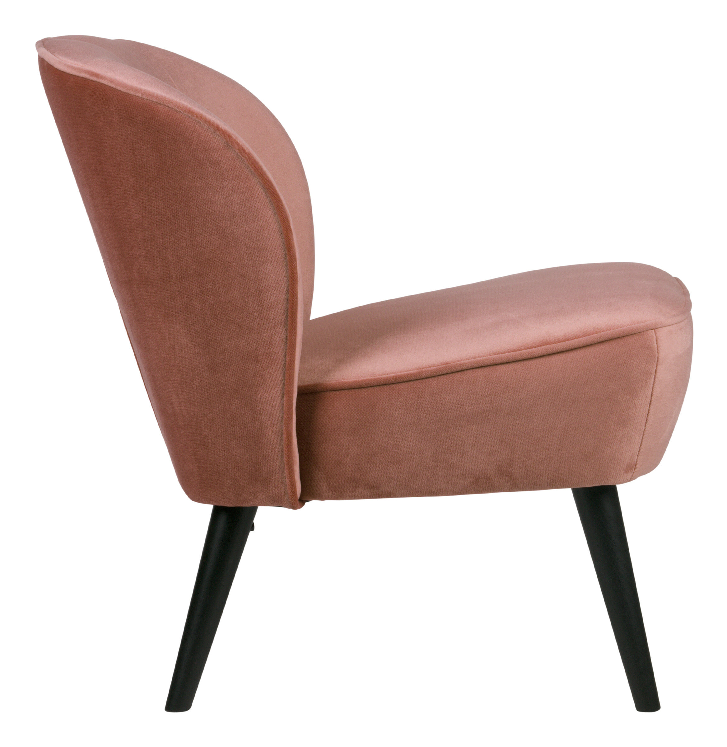 WOOOD Fauteuil 'Sara' Velvet, kleur Oudroze