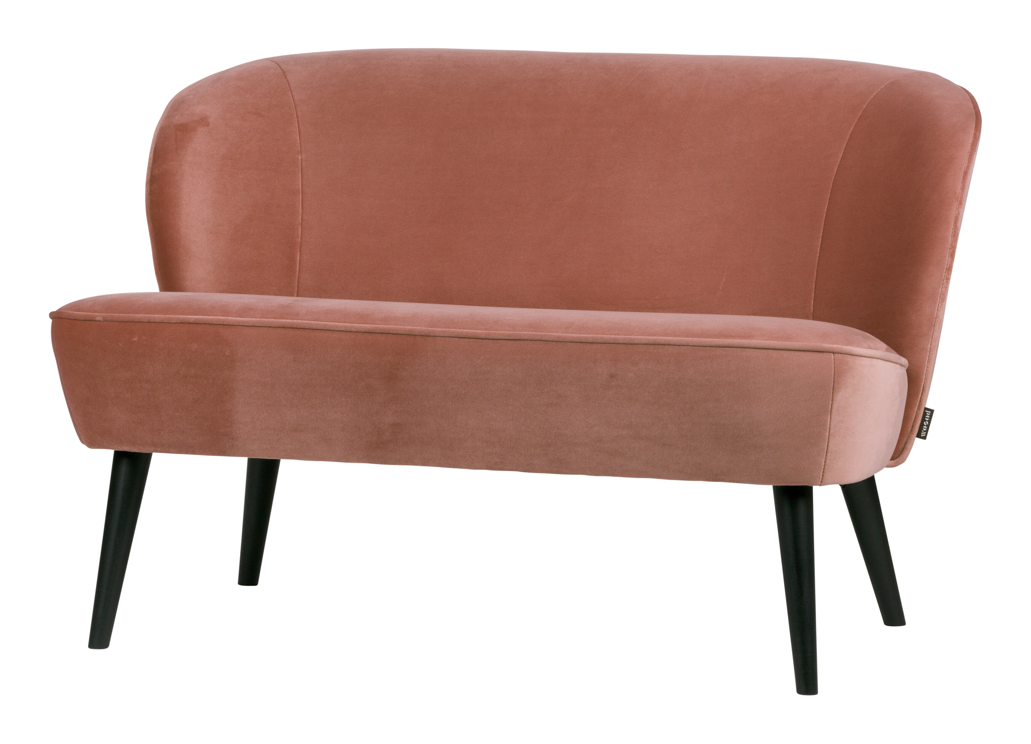 WOOOD Bankje 'Sara' Velvet 110cm, kleur Oudroze