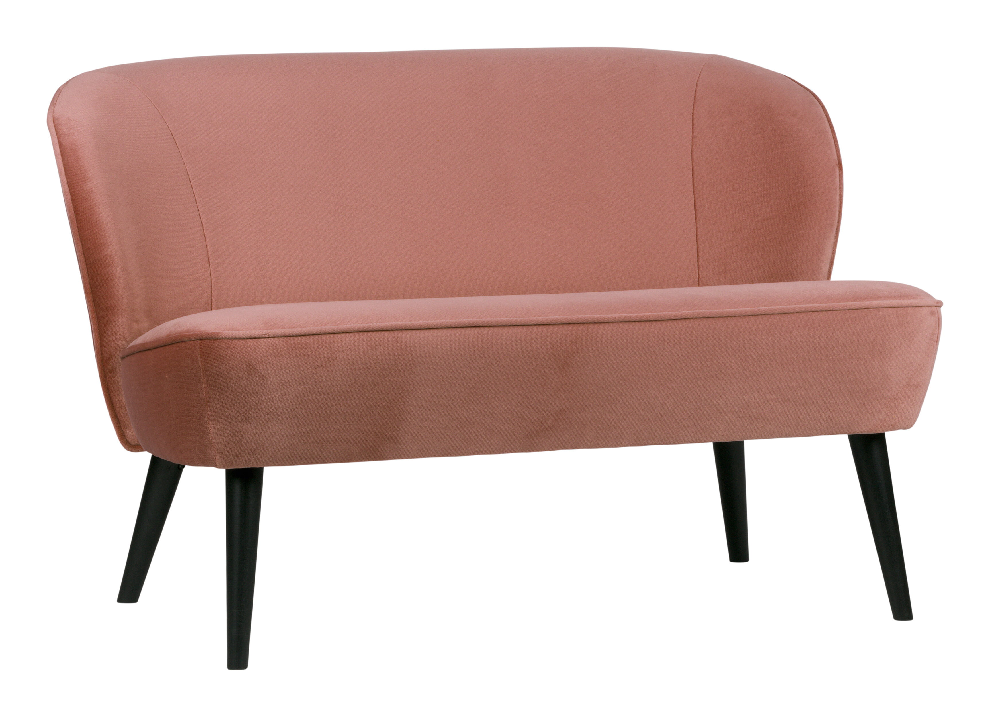 WOOOD Bankje 'Sara' Velvet 110cm, kleur Oudroze